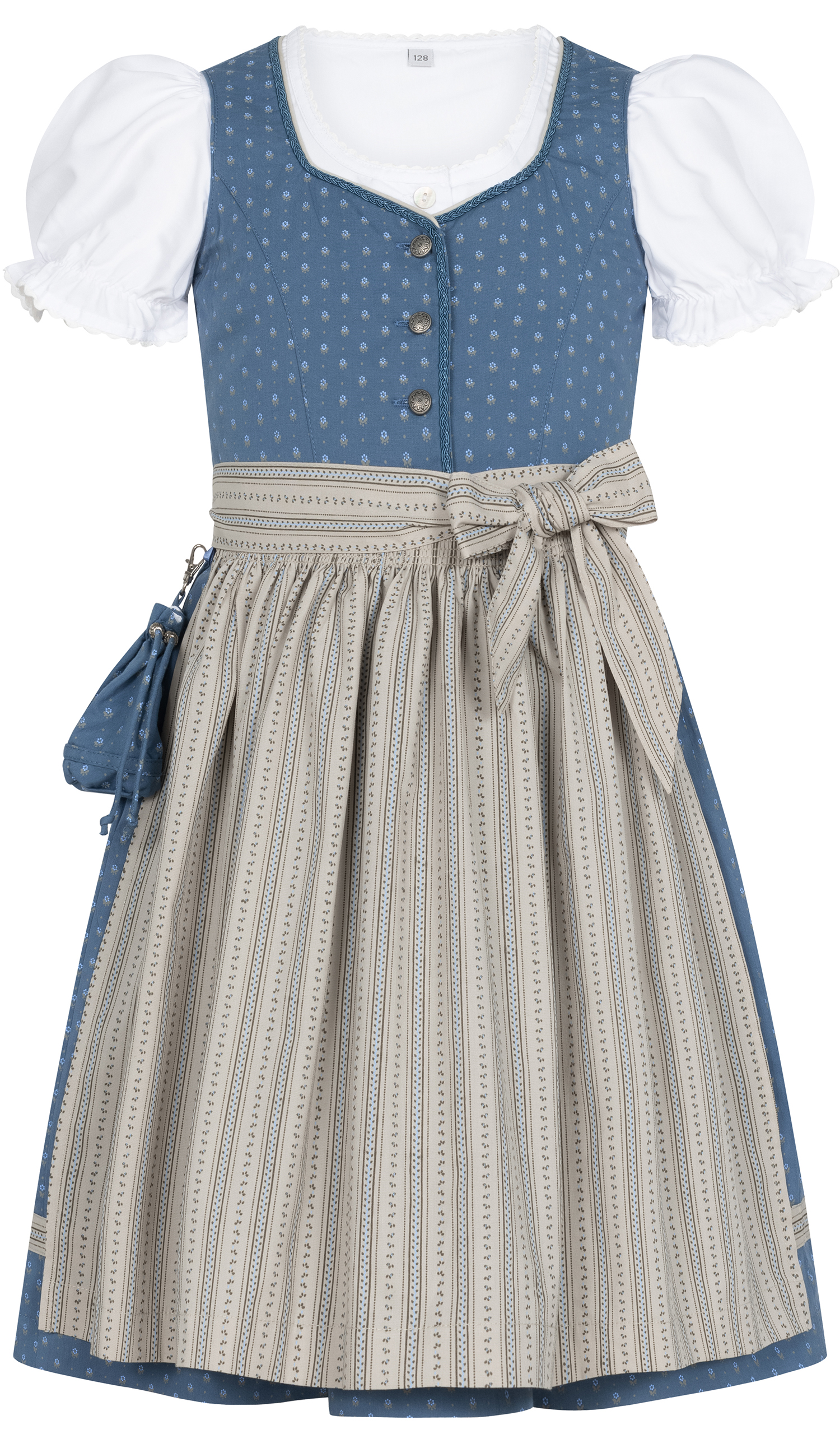 Kinderdirndl Felicitas in Rauchblau von Nübler