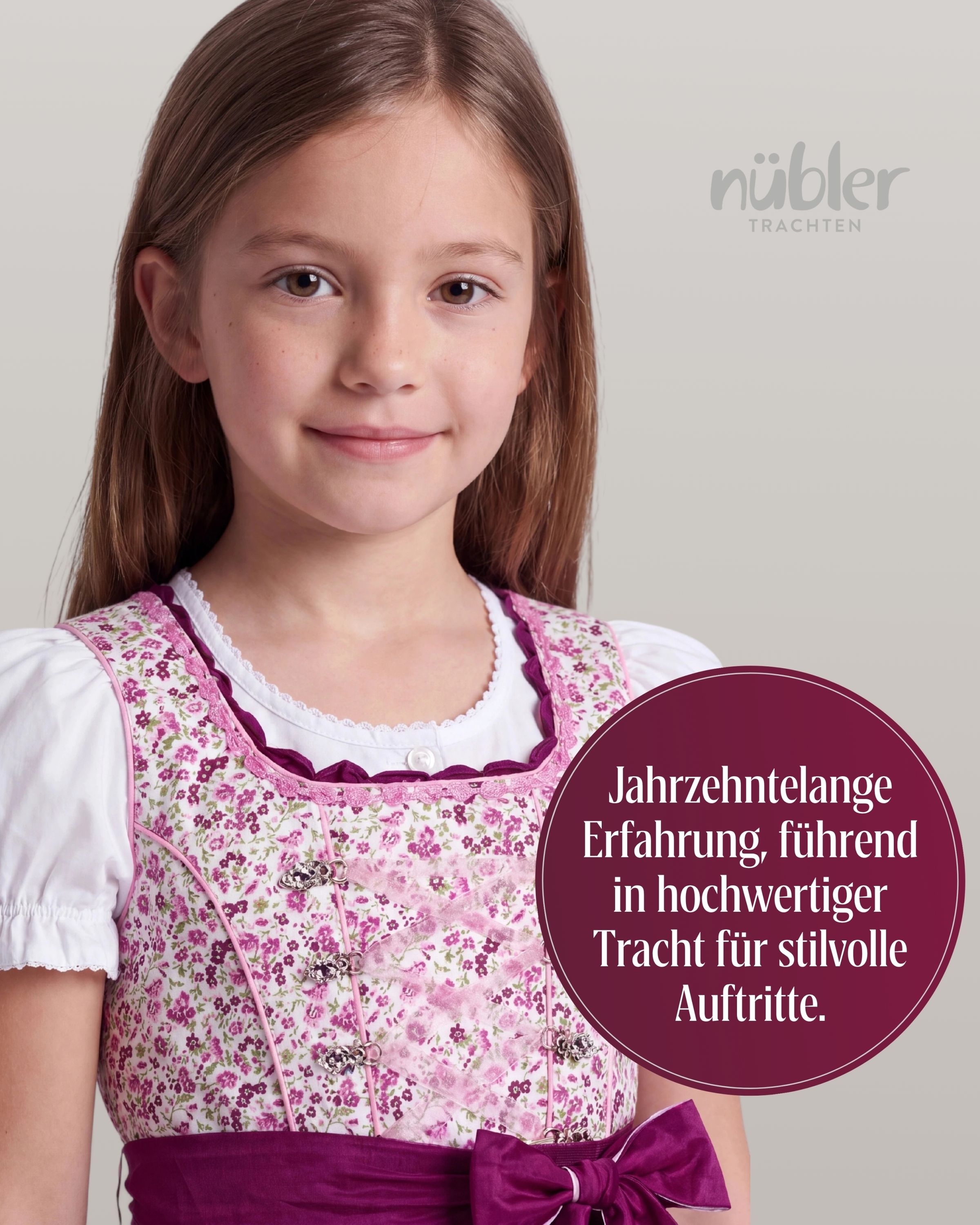 Kinderdirndl Nadja in Beere, 3-teiliges Set