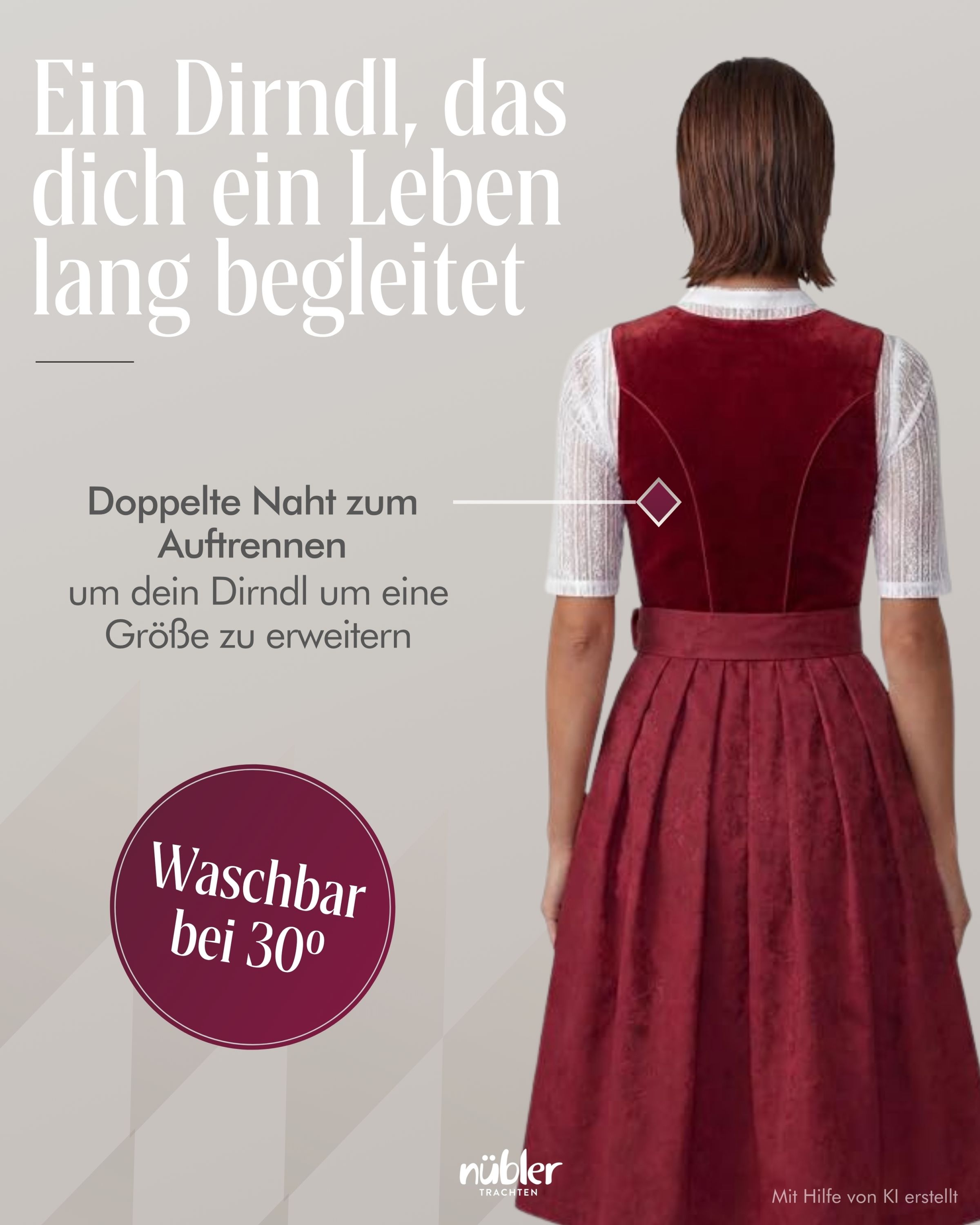 Midi Dirndl Kira in Rot