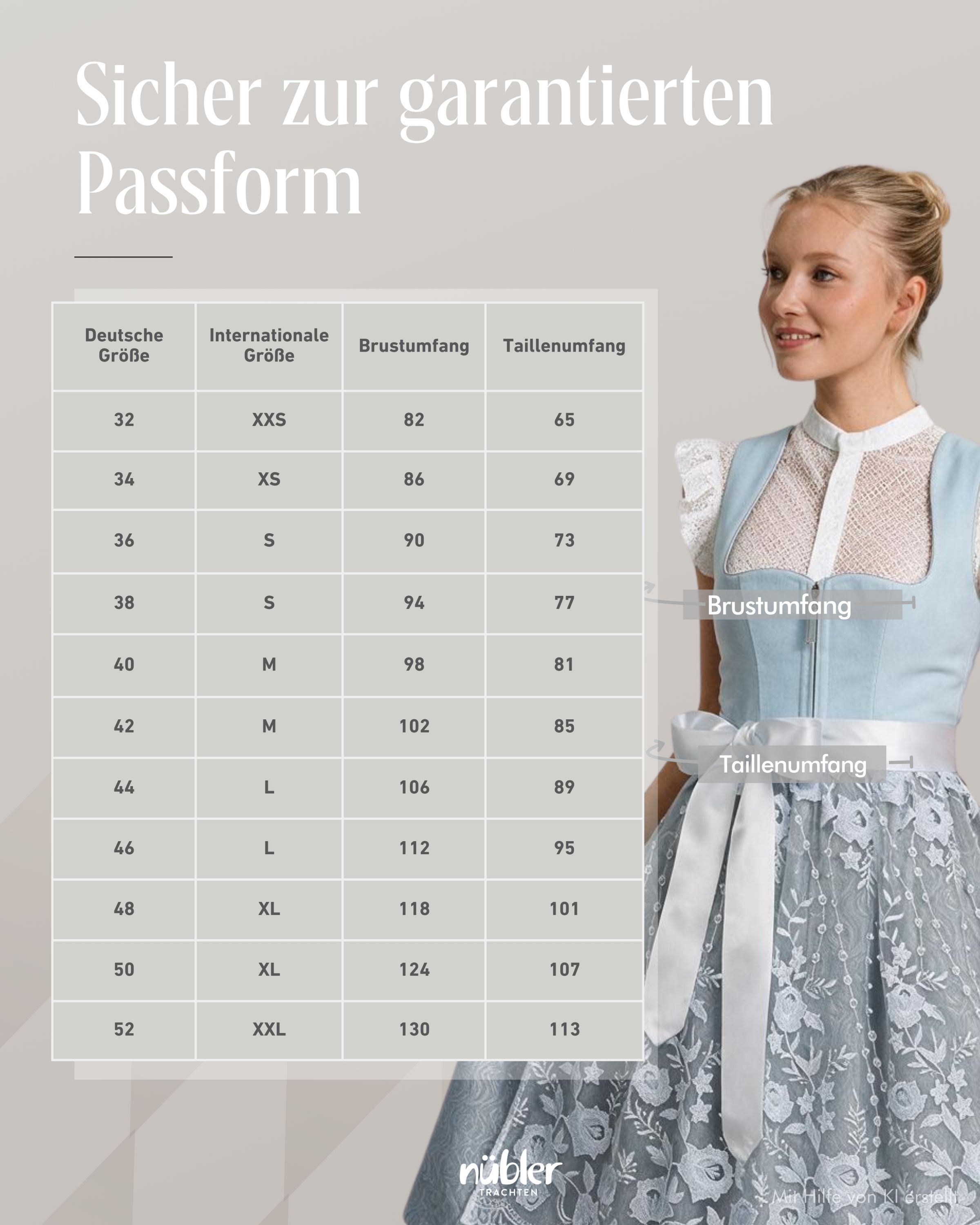 Mini Dirndl Garbine in Hellblau von Nübler