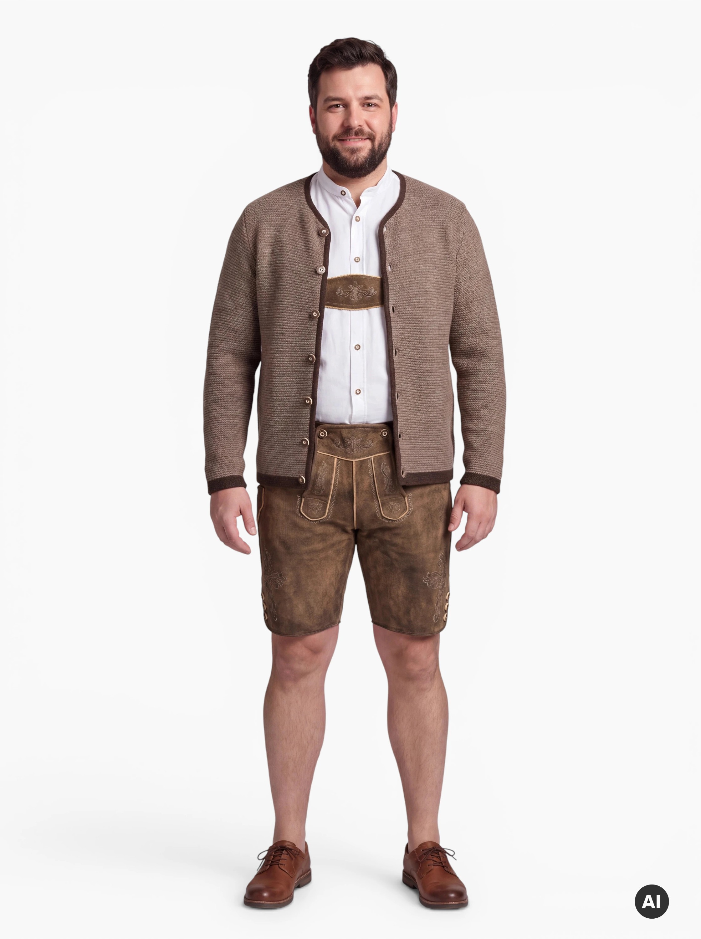 Trachtenstrickjacke Langarm Ignaz in braun von Nübler