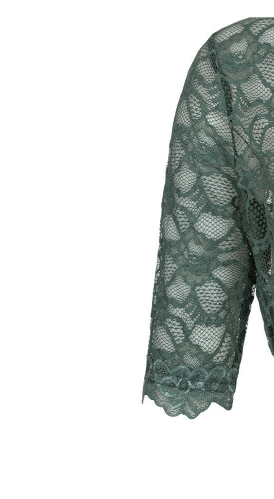 Dirndlbluse 3/4 Arm Laura in Grün von Nübler