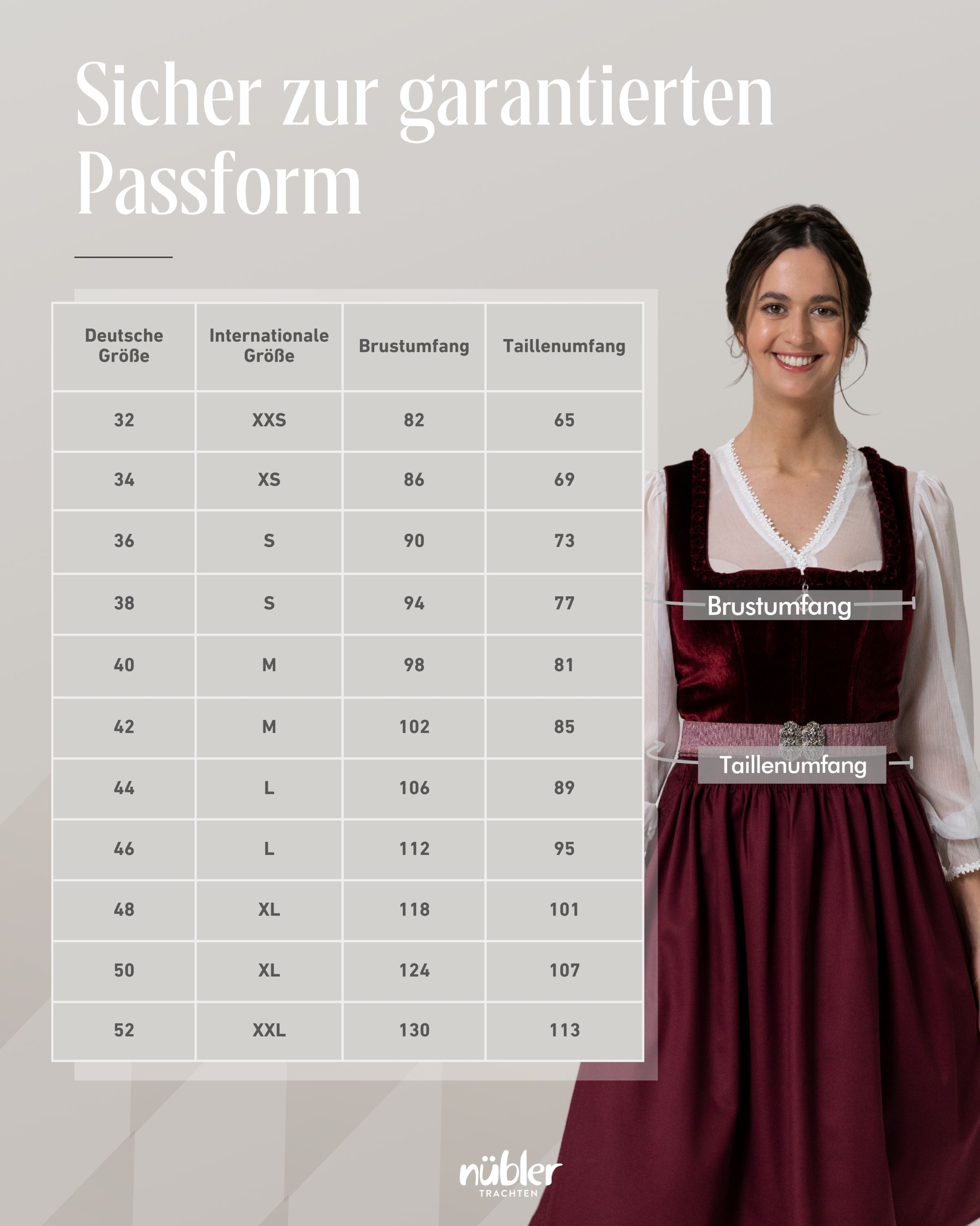 Midi Dirndl Kalere in Beere von Nübler