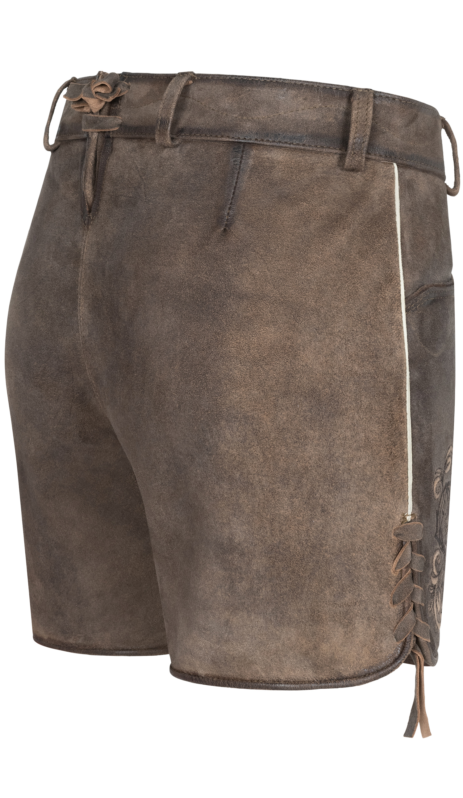 Lederhose Hotpant Nelly in Kaffee von Nübler