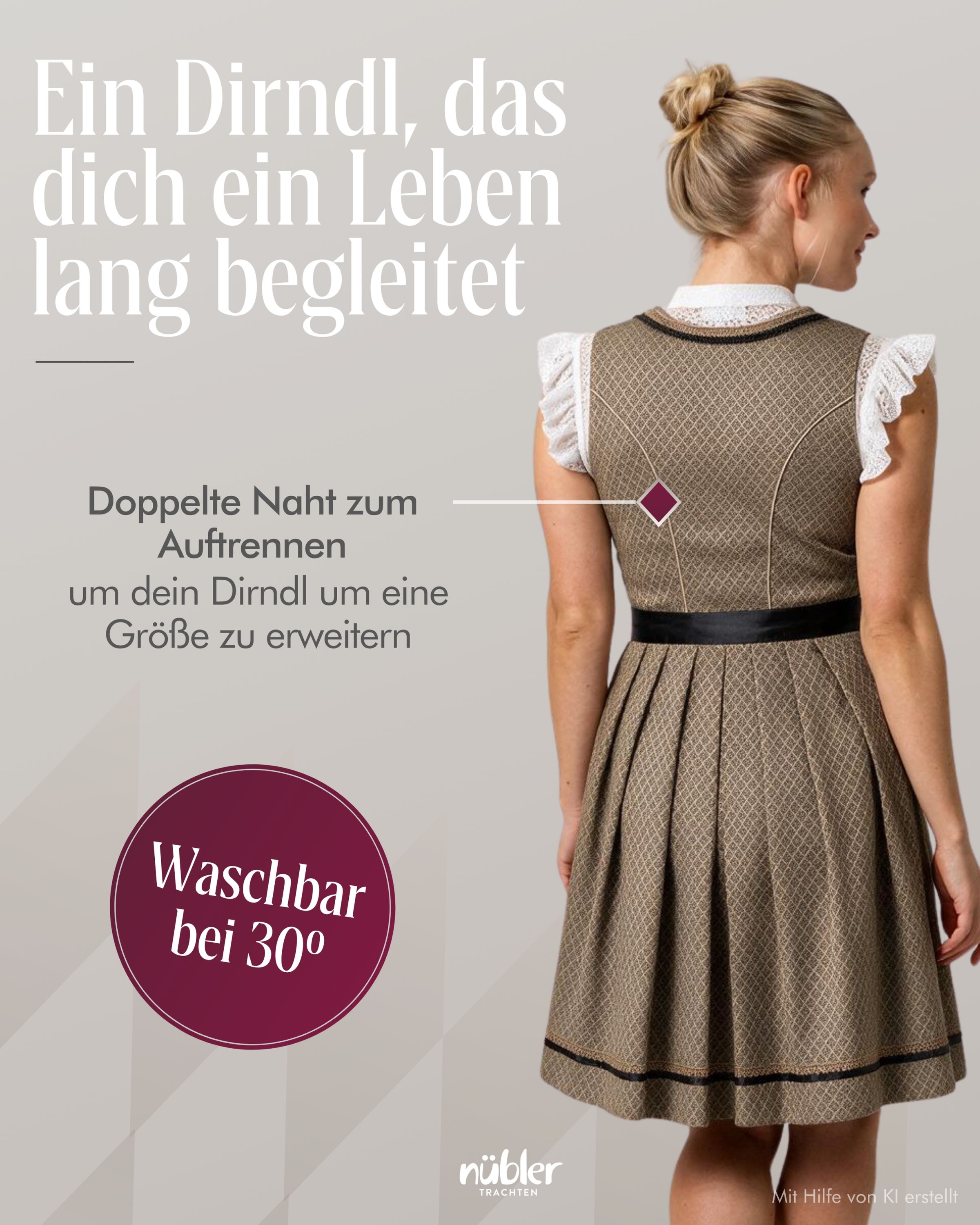Mini Dirndl Erika in Gold von Nübler