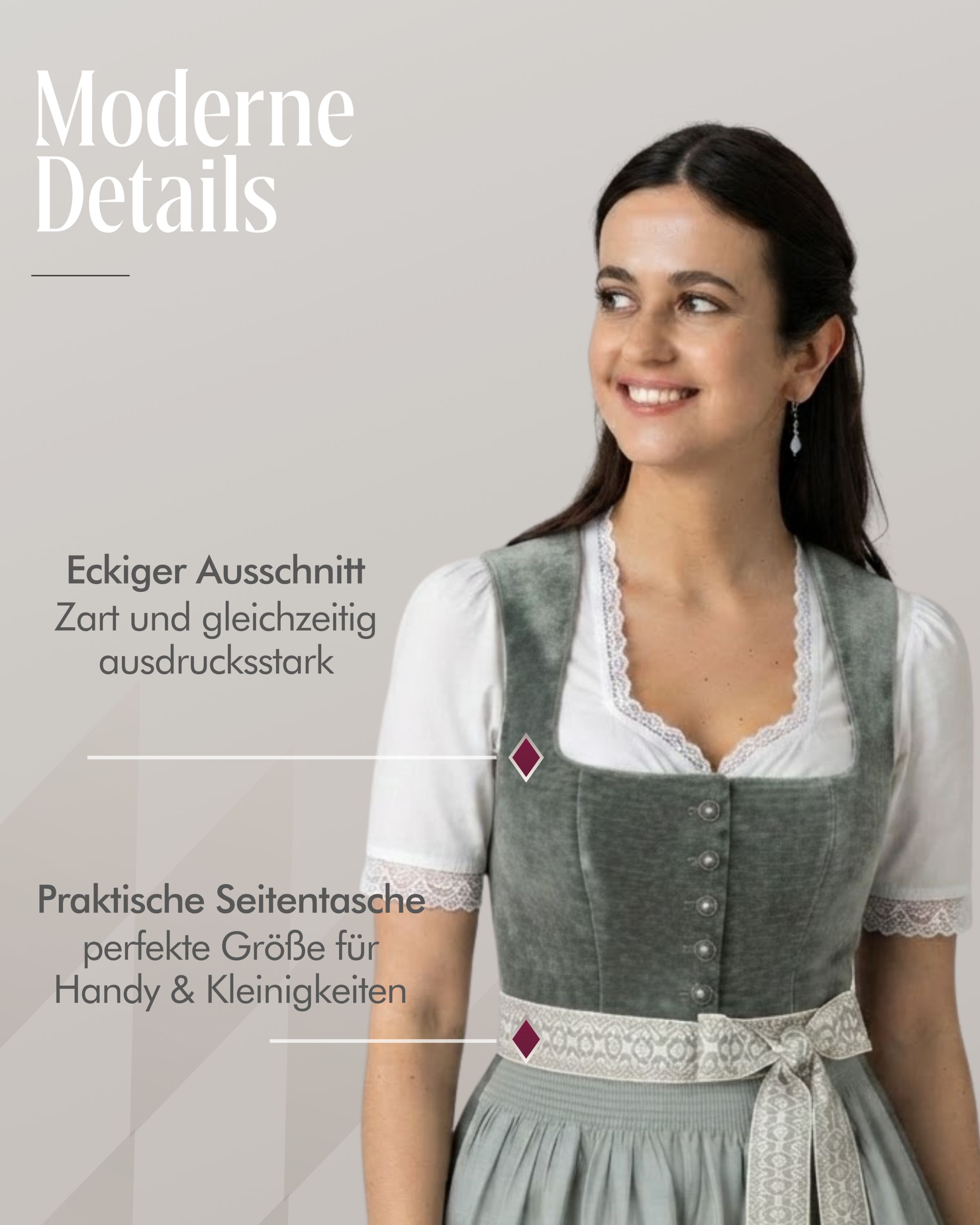 Midi Dirndl Kate in Salbei von Nübler