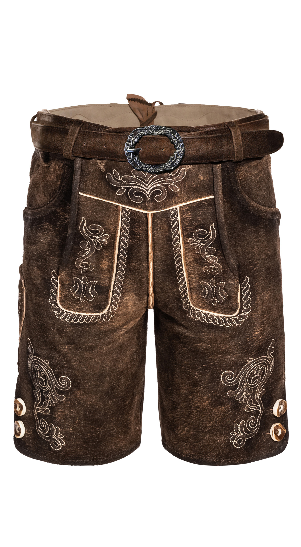Kinderlederhose kurz Adam in Dunkelbraun von Nübler