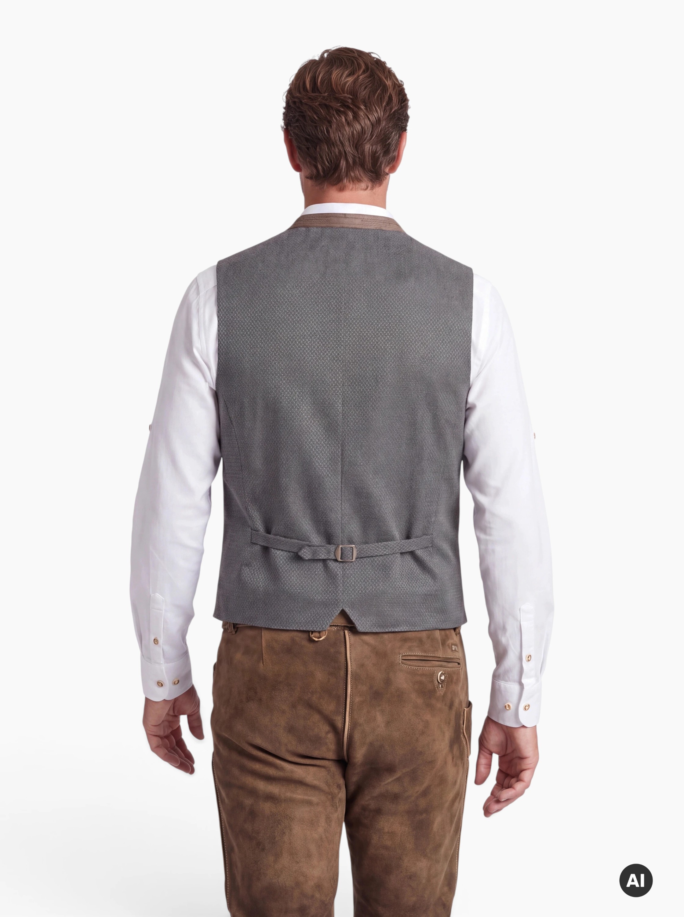 Trachtengilet Milo in Grau Braun