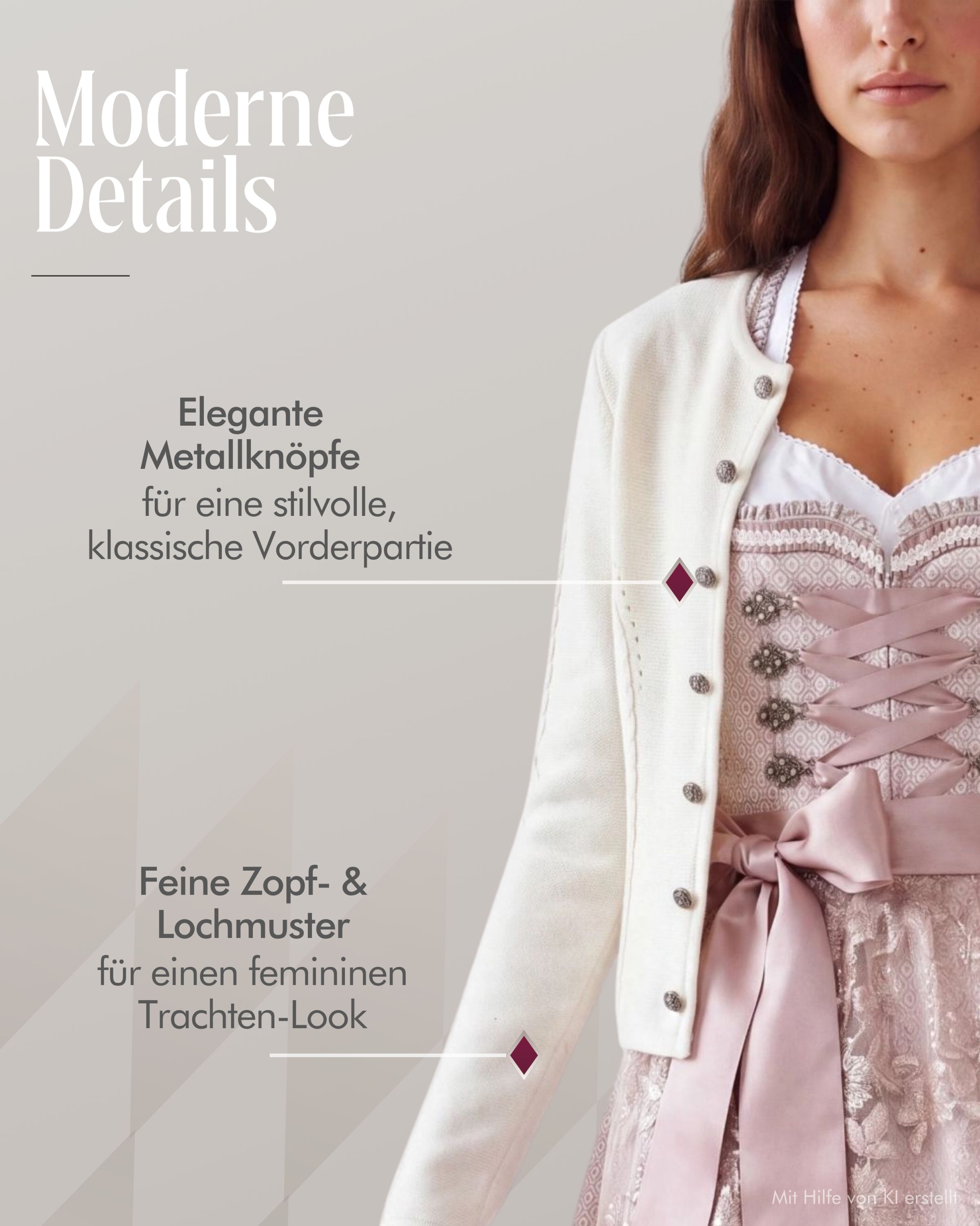 Strickjacke Amira in Altweiß von Nübler