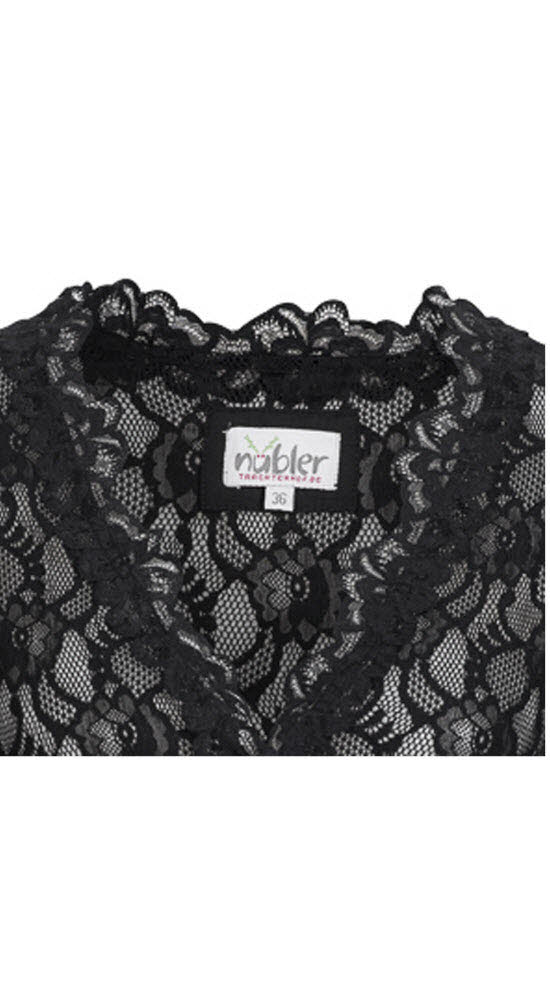 Dirndlbluse 3/4 Arm Laura in Schwarz von Nübler