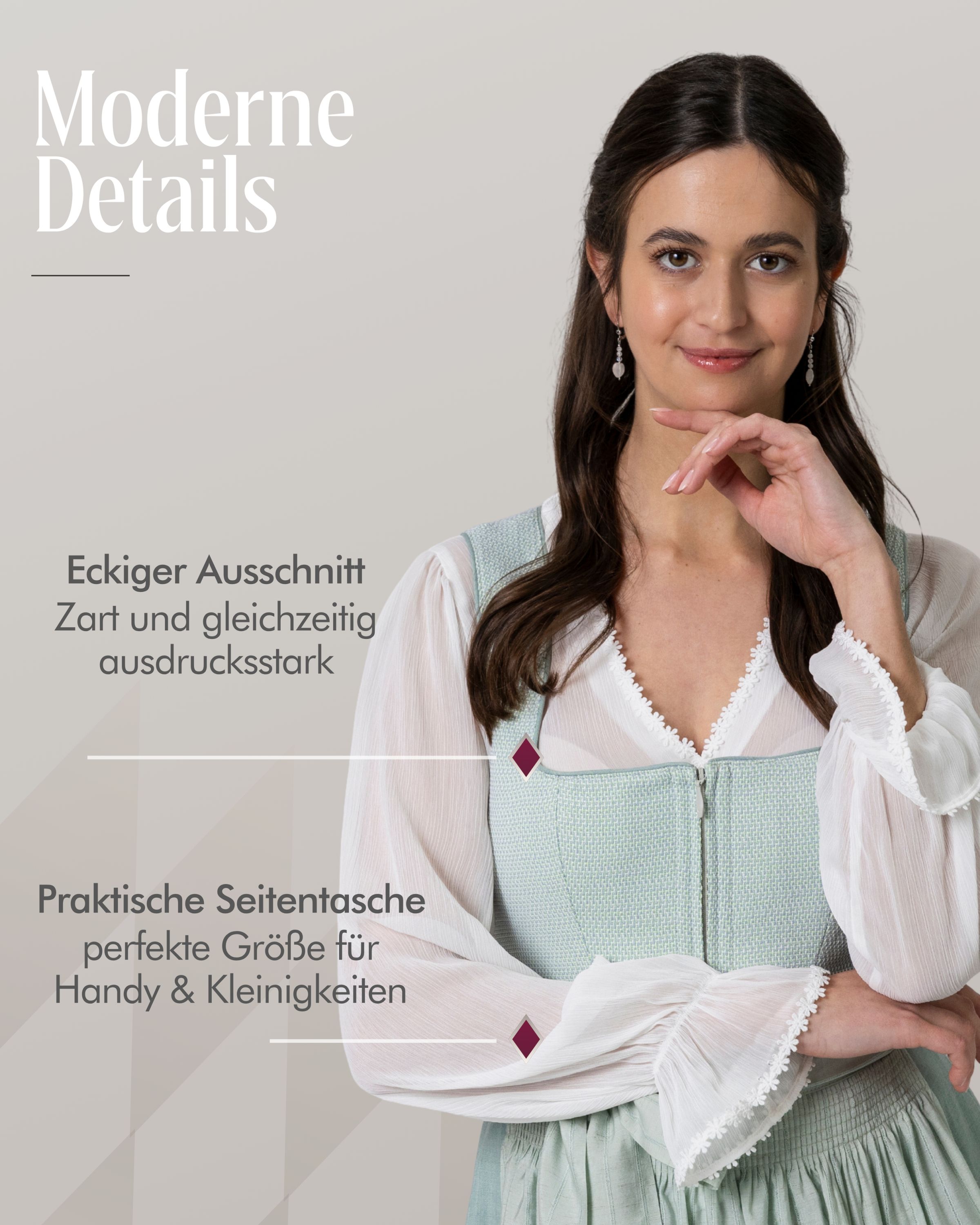 Midi Dirndl Kaja in Eisminze von Nübler