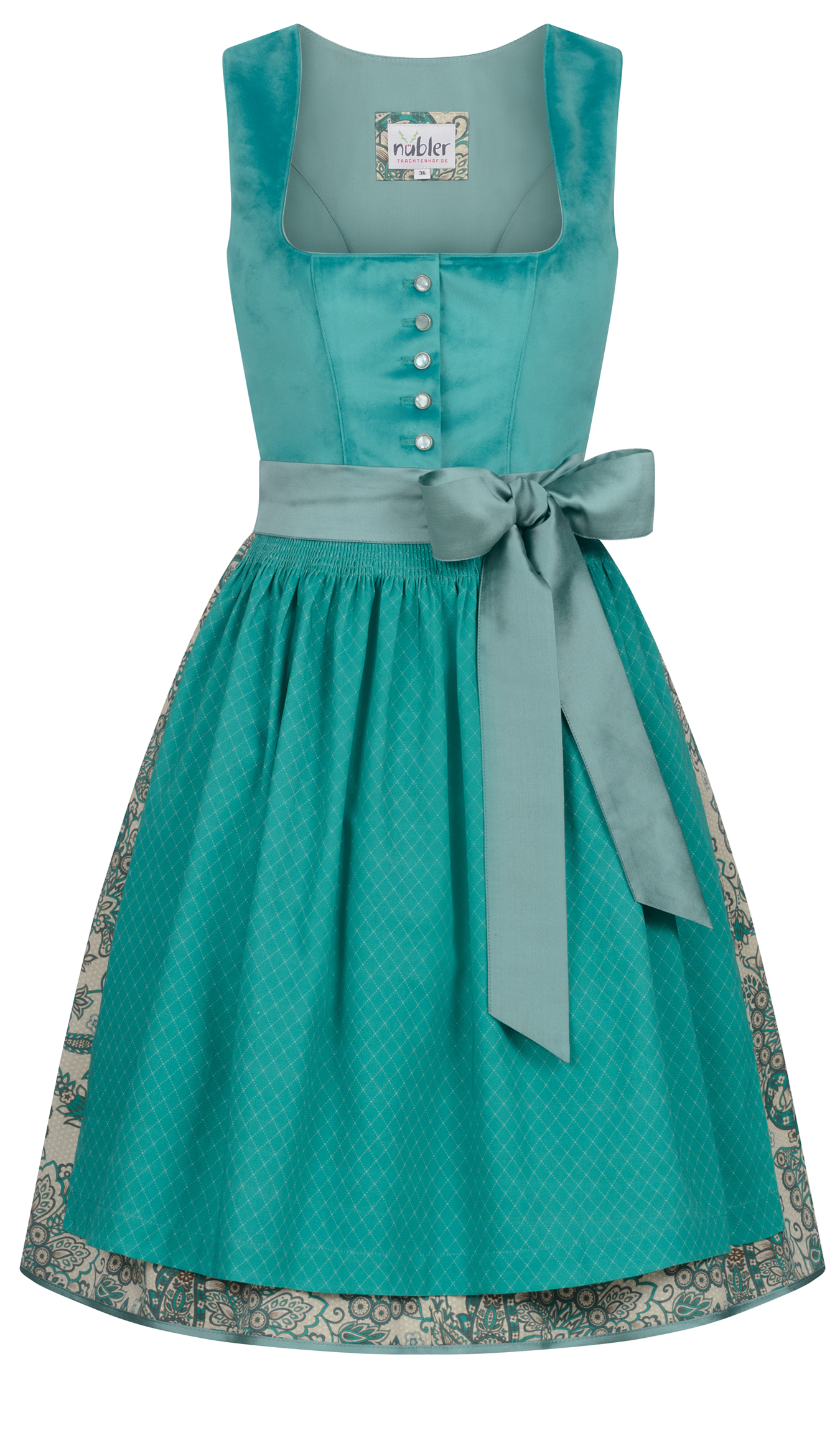 Midi Dirndl Gina in Petrol von Nübler