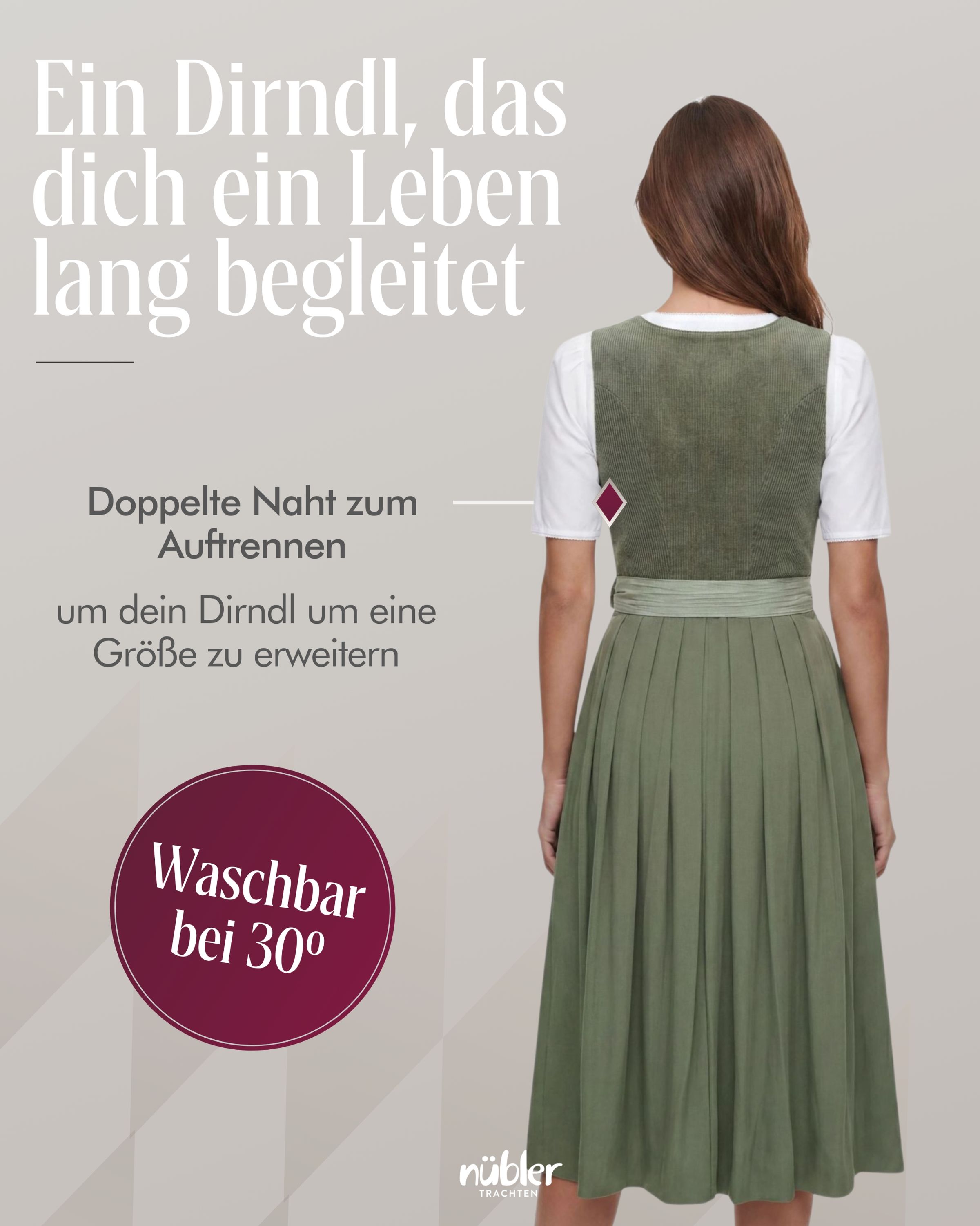 Mididirndl Kira in Oliv