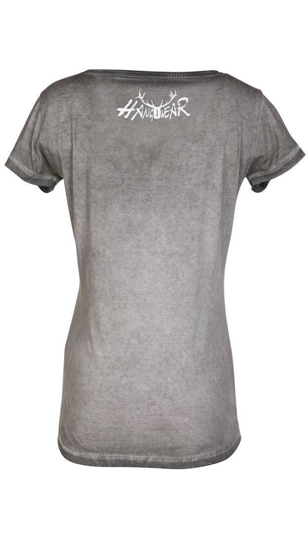 Trachten-Shirt Kurzarm Dori in Grau von hangOwear