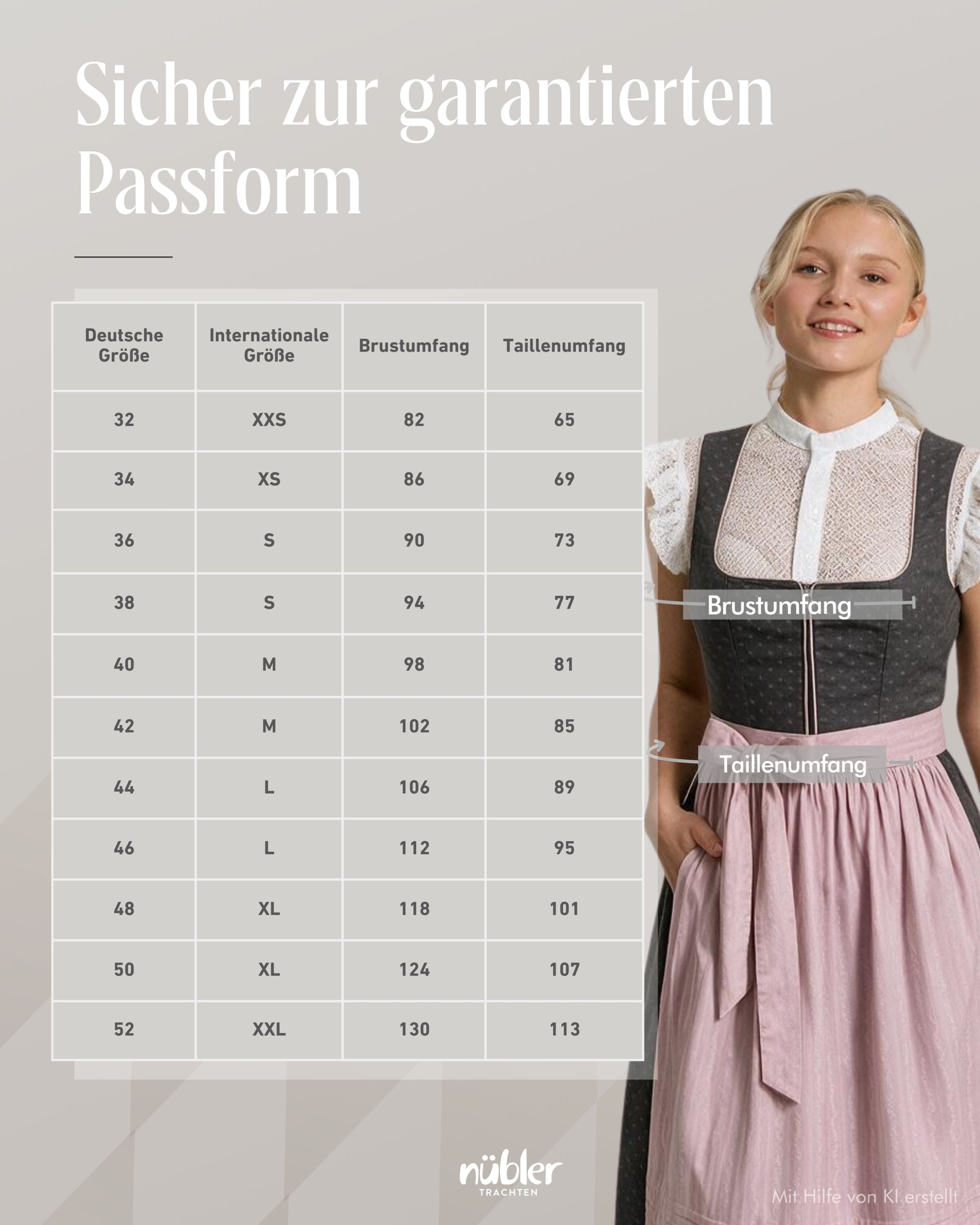 Midi Dirndl Waltraud in Anthrazit Flieder