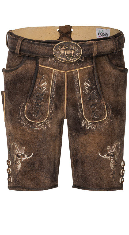 Lederhose kurz Mufflon in Granit von Nübler Lederhose kurz Mufflon in Granit von Nübler