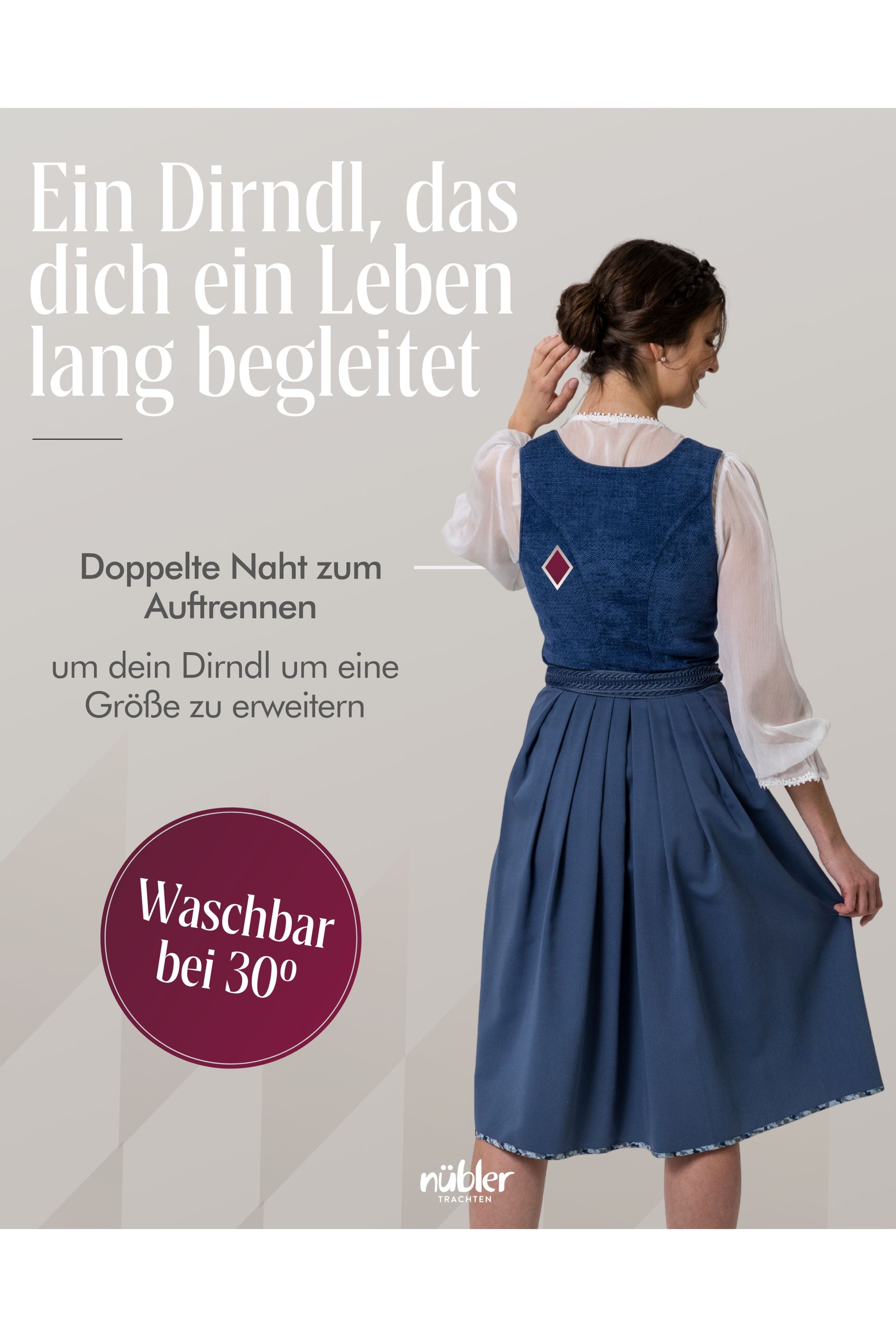 Midi Dirndl Kalea in Kornblume von Nübler