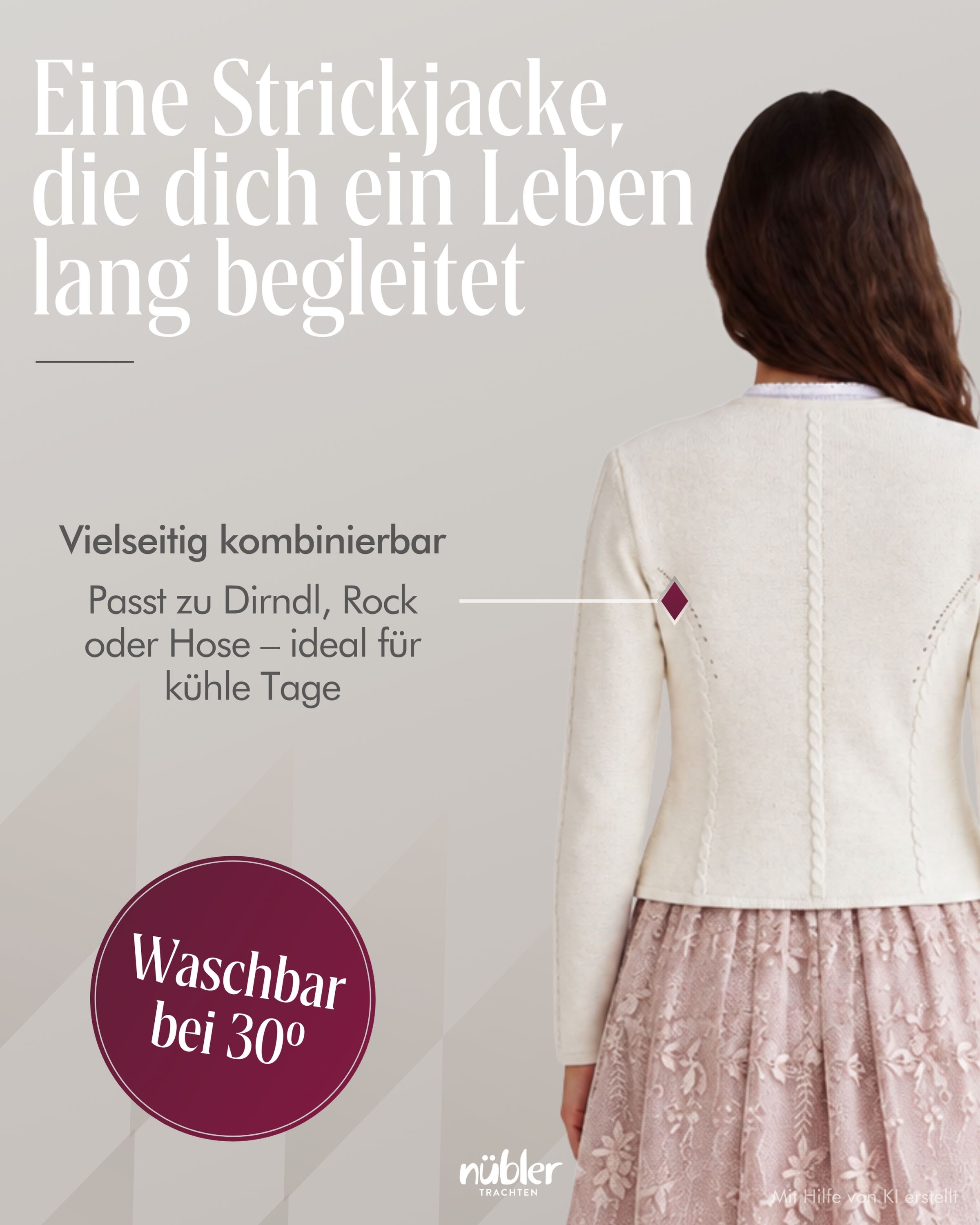 Strickjacke Amira in Altweiß von Nübler