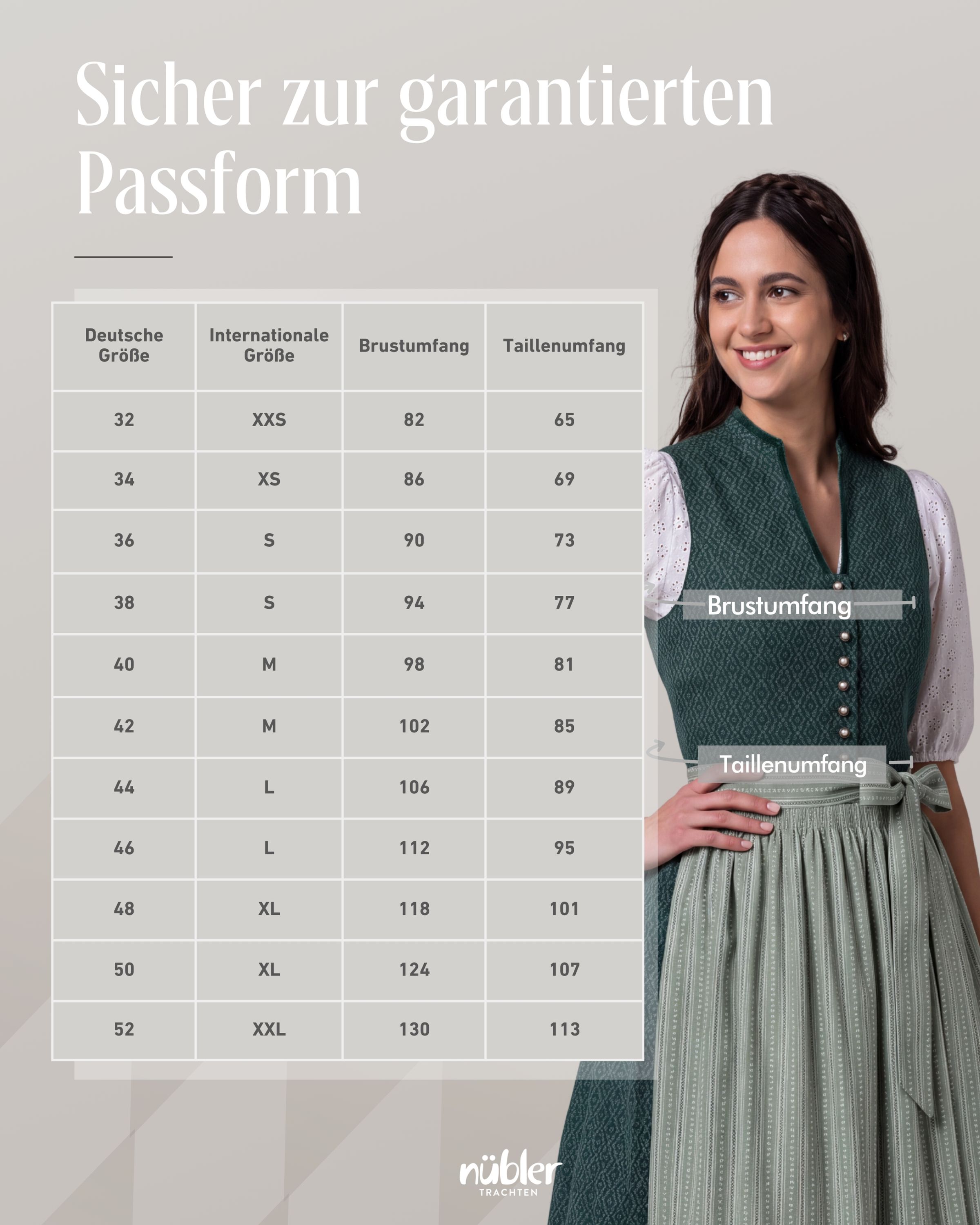 Midi Dirndl Frieda in Grün von Nübler