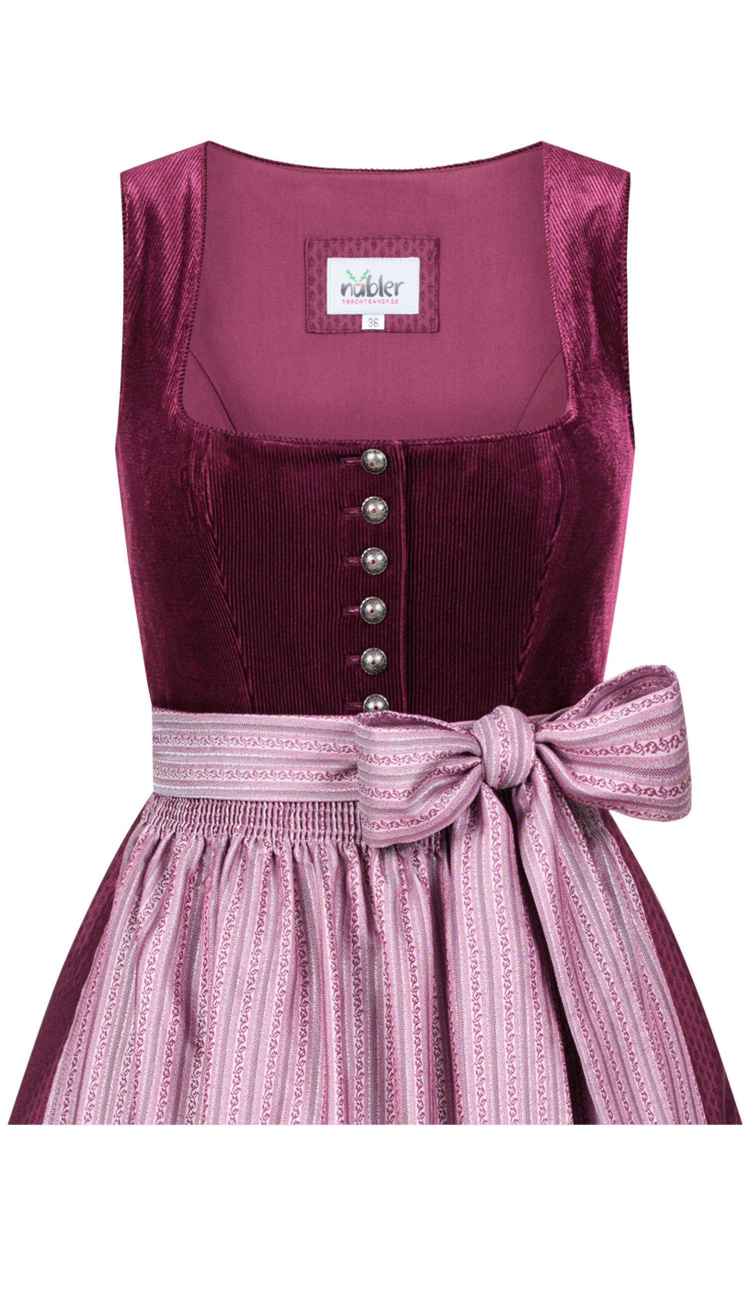 Midi Dirndl Flamina in Waldbeere von Nübler