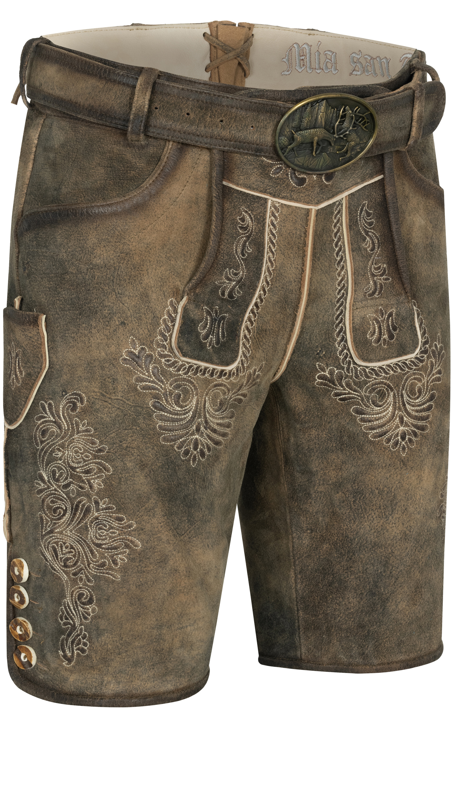 Lederhose kurz Thor in Antik von Nübler