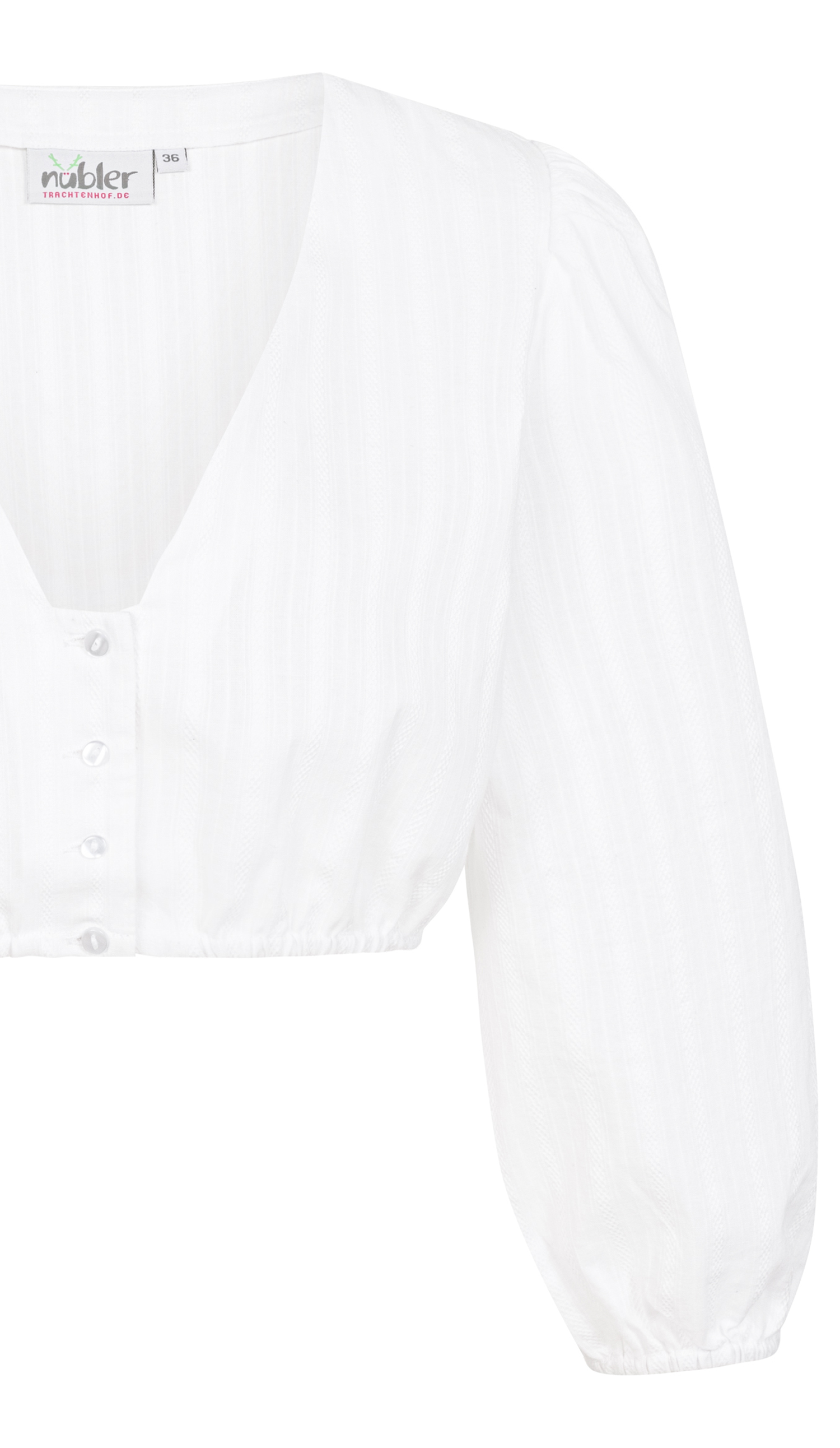 Dirndlbluse Kathleen langarm in Wollweiß von Nübler