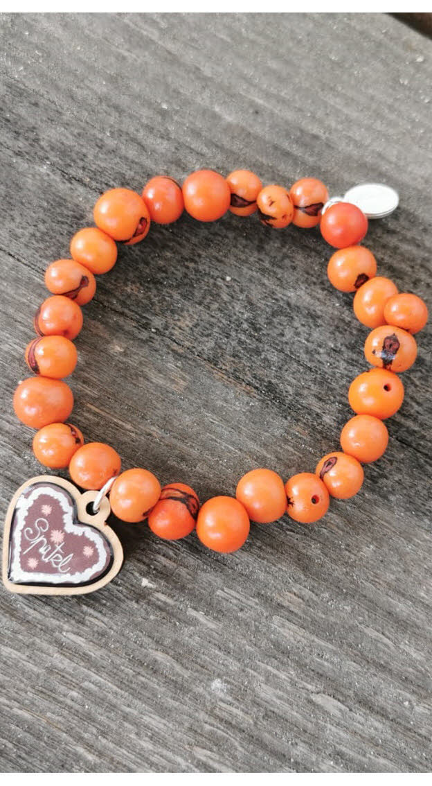 Trachtenarmband Spatzl in Orange von Escapulario