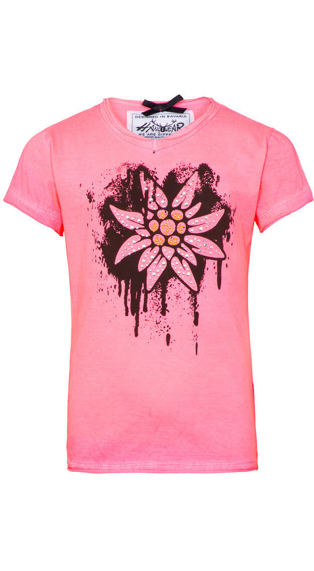 Kinder-T-Shirt Kurzarm Malba in Pink von hangOwear