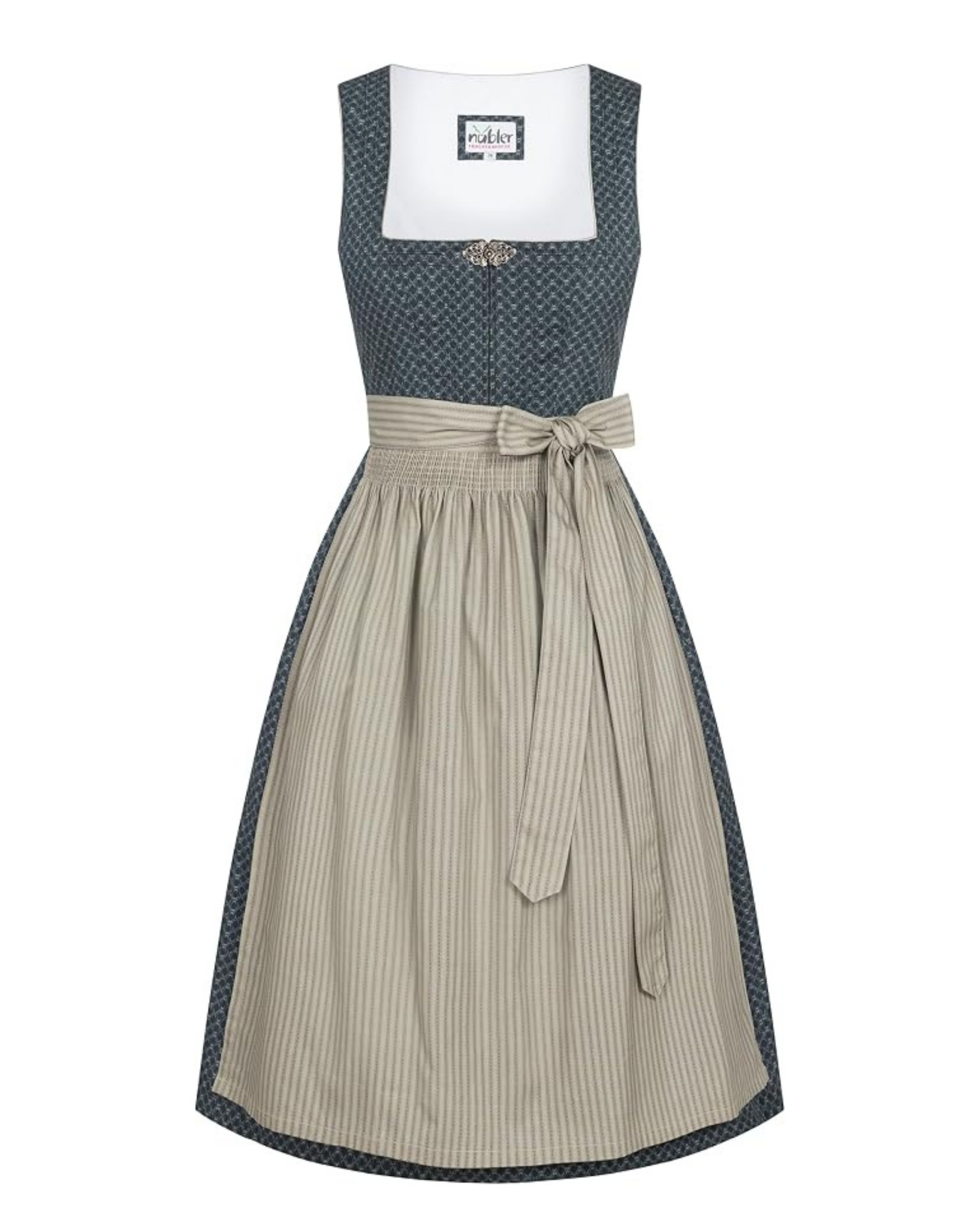 Midi Dirndl Emily in Schiefer und Rosenholz von Nübler
