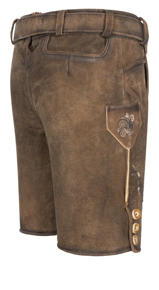 Kinderlederhose kurz Edgar in Braun von Nübler