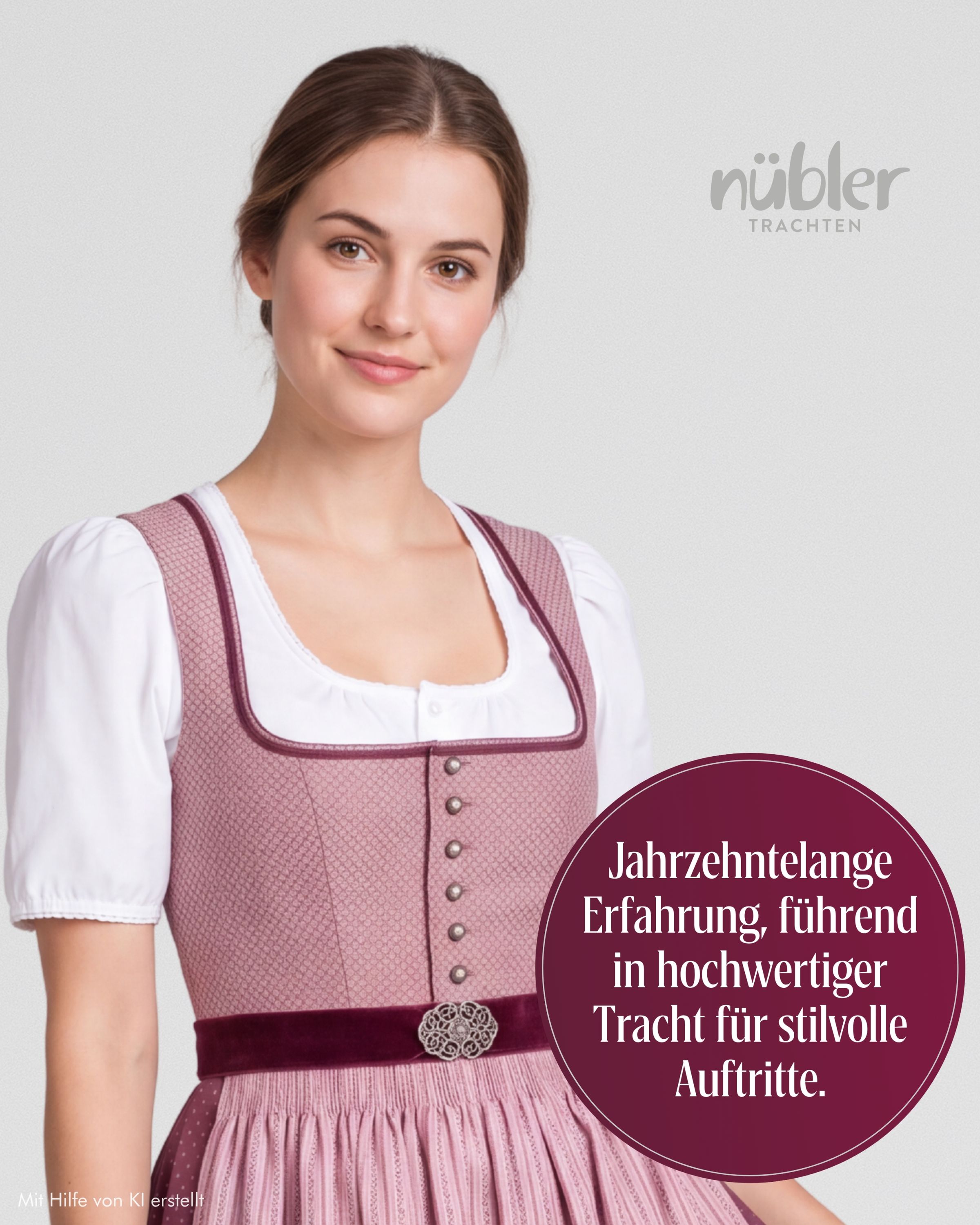 Midi Dirndl Lohe in Beere von Nübler