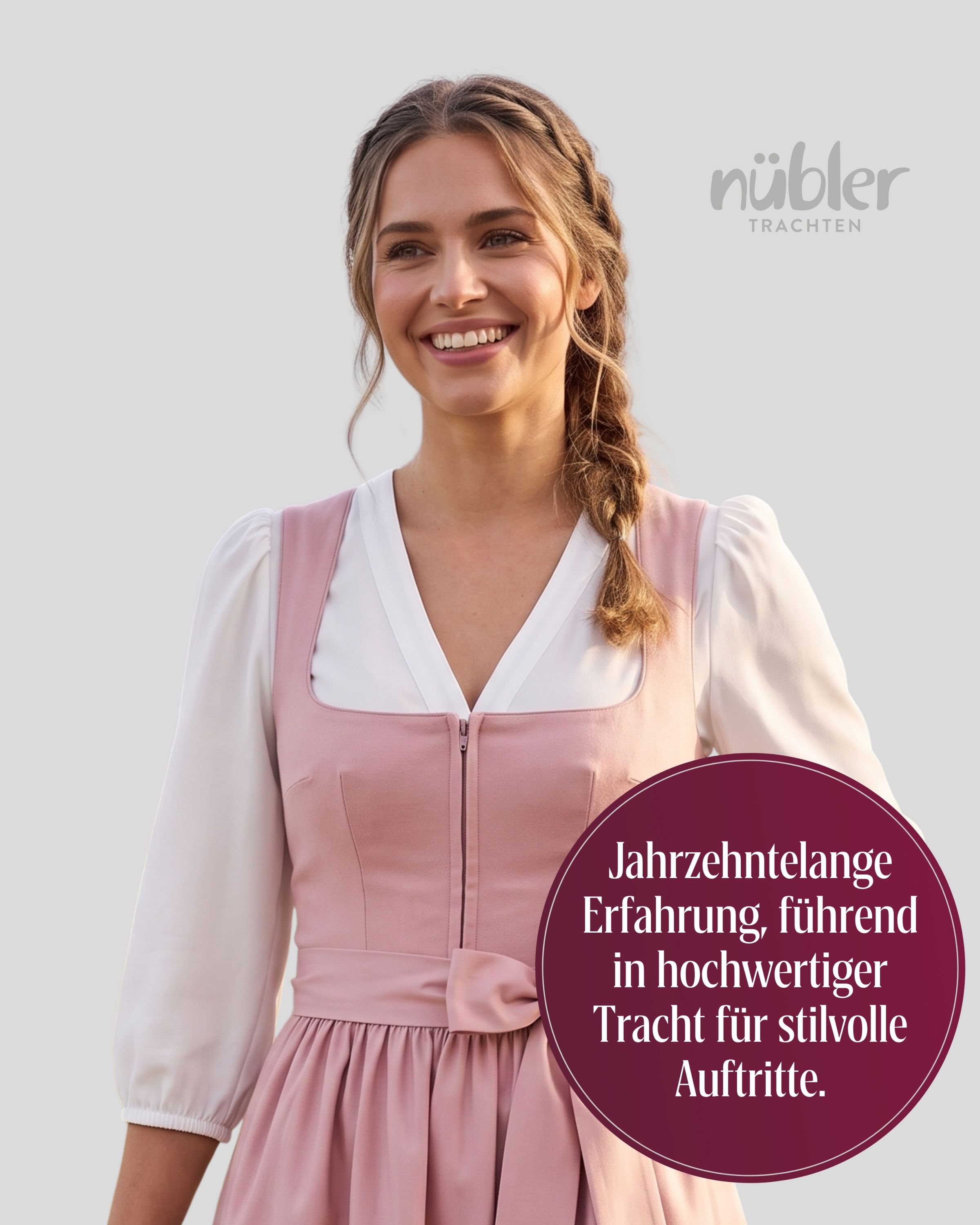 Dirndlbluse Charlotte 3/4-Arm in Creme von Nübler