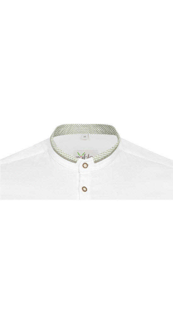 Trachtenhemd Langarm Pietro in Weiß Grün von Nübler