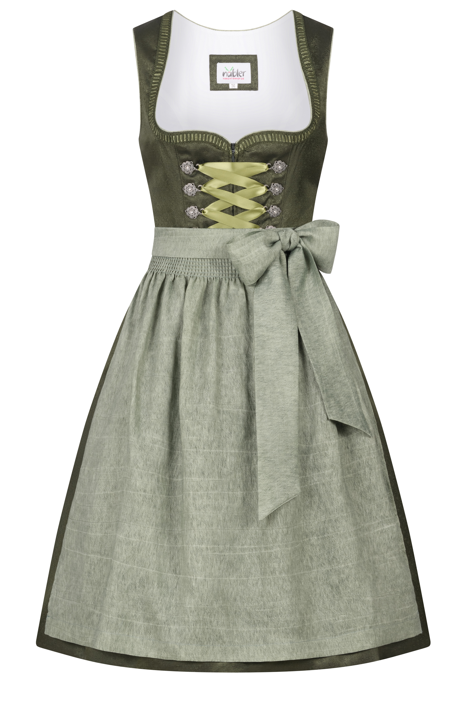 Midi Dirndl Ginger in Grün von Nübler Midi Dirndl Ginger in Grün von Nübler