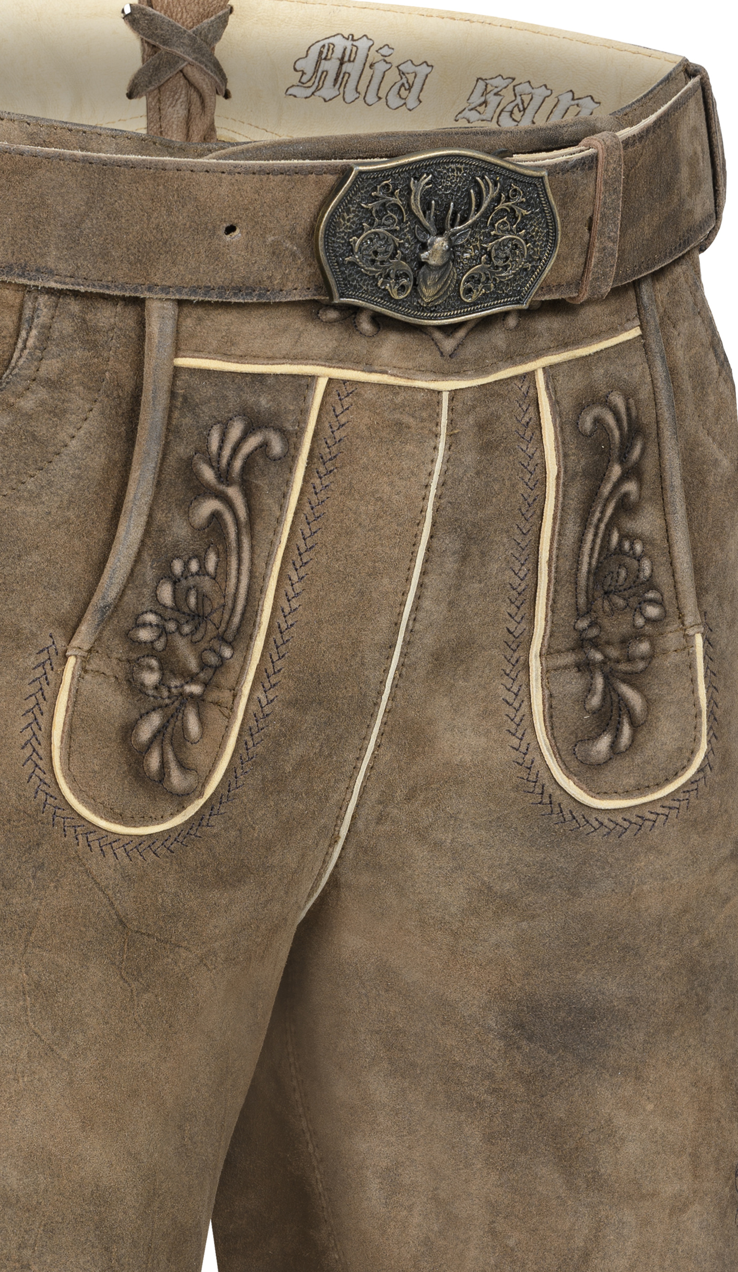 Lederhose kurz Landgraf in Antikbraun von Nübler