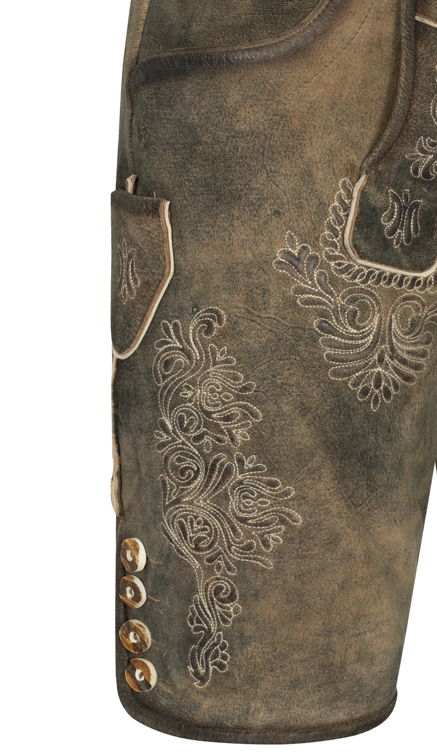 Lederhose kurz Thor in Antik von Nübler