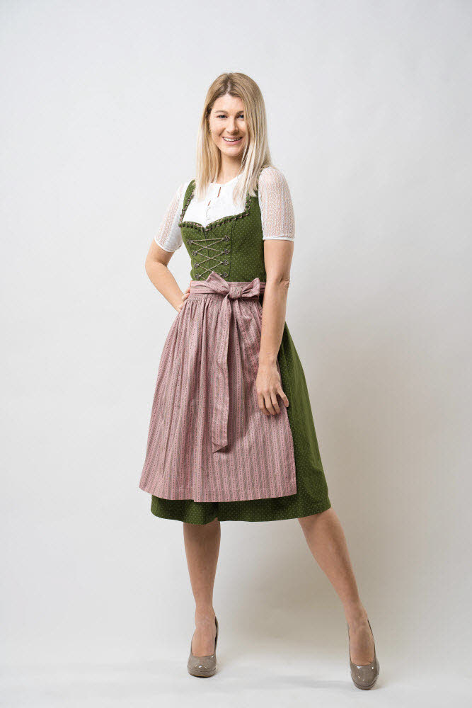 Midi Dirndl Thea in Oliv von Nübler