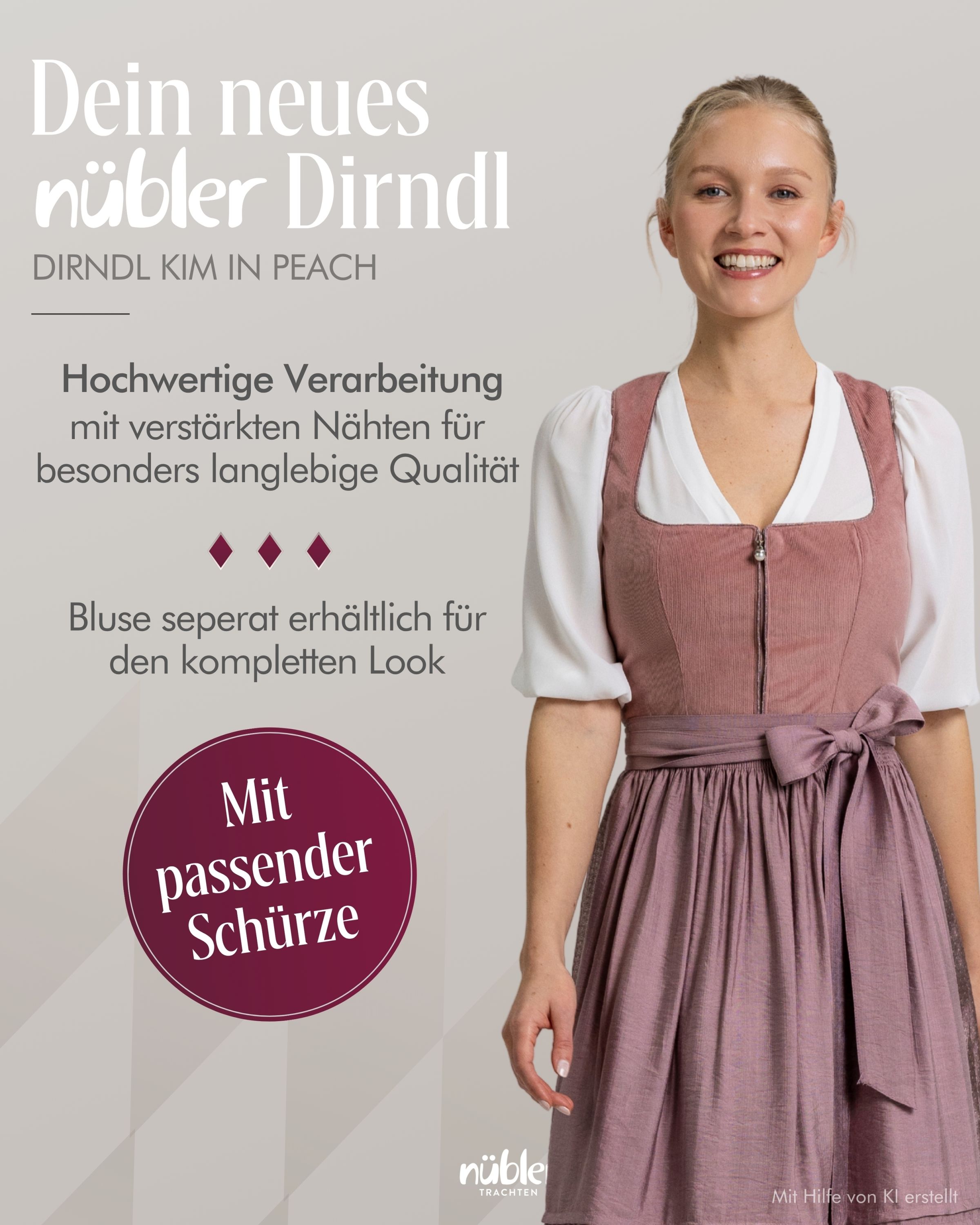 Mini Dirndl  Kim in Peach von Nübler