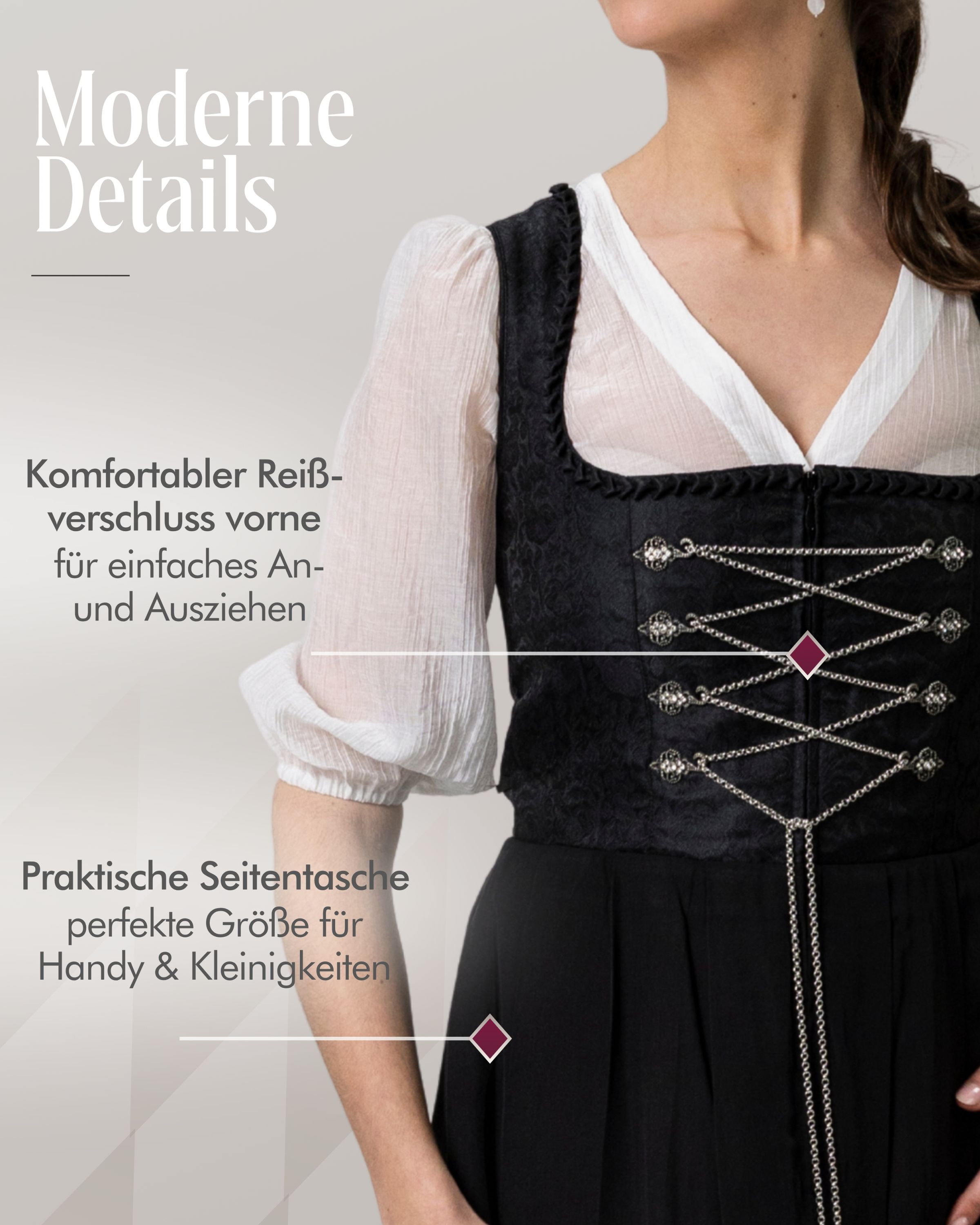 Gastrodirndl Frau Wirtin in Schwarz von Nübler