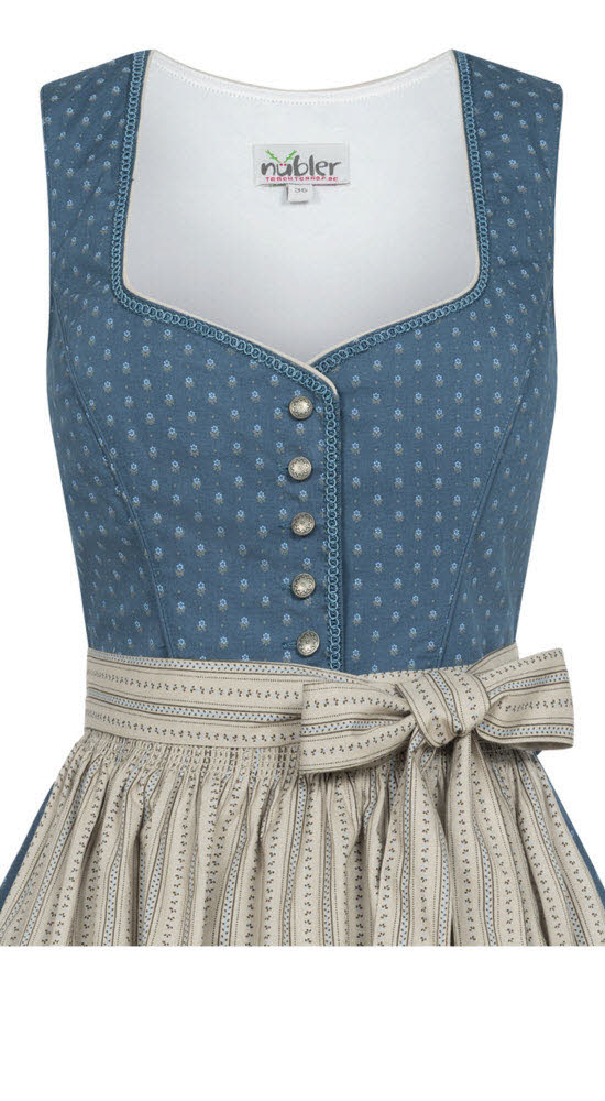 Midi Dirndl Felicitas in Rauchblau von Nübler