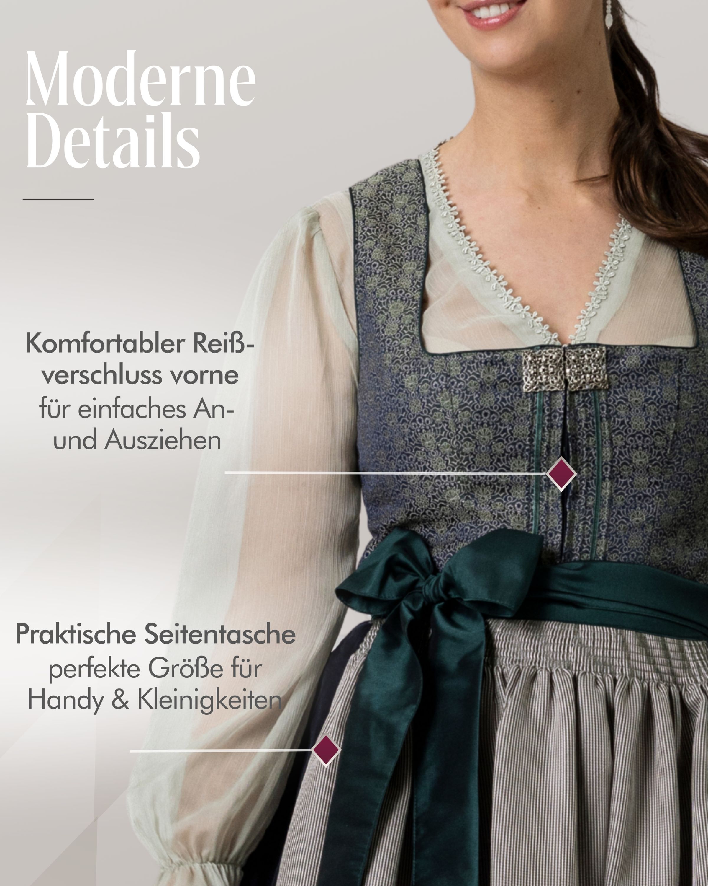 Dirndl midi Lea in Grün von Nübler