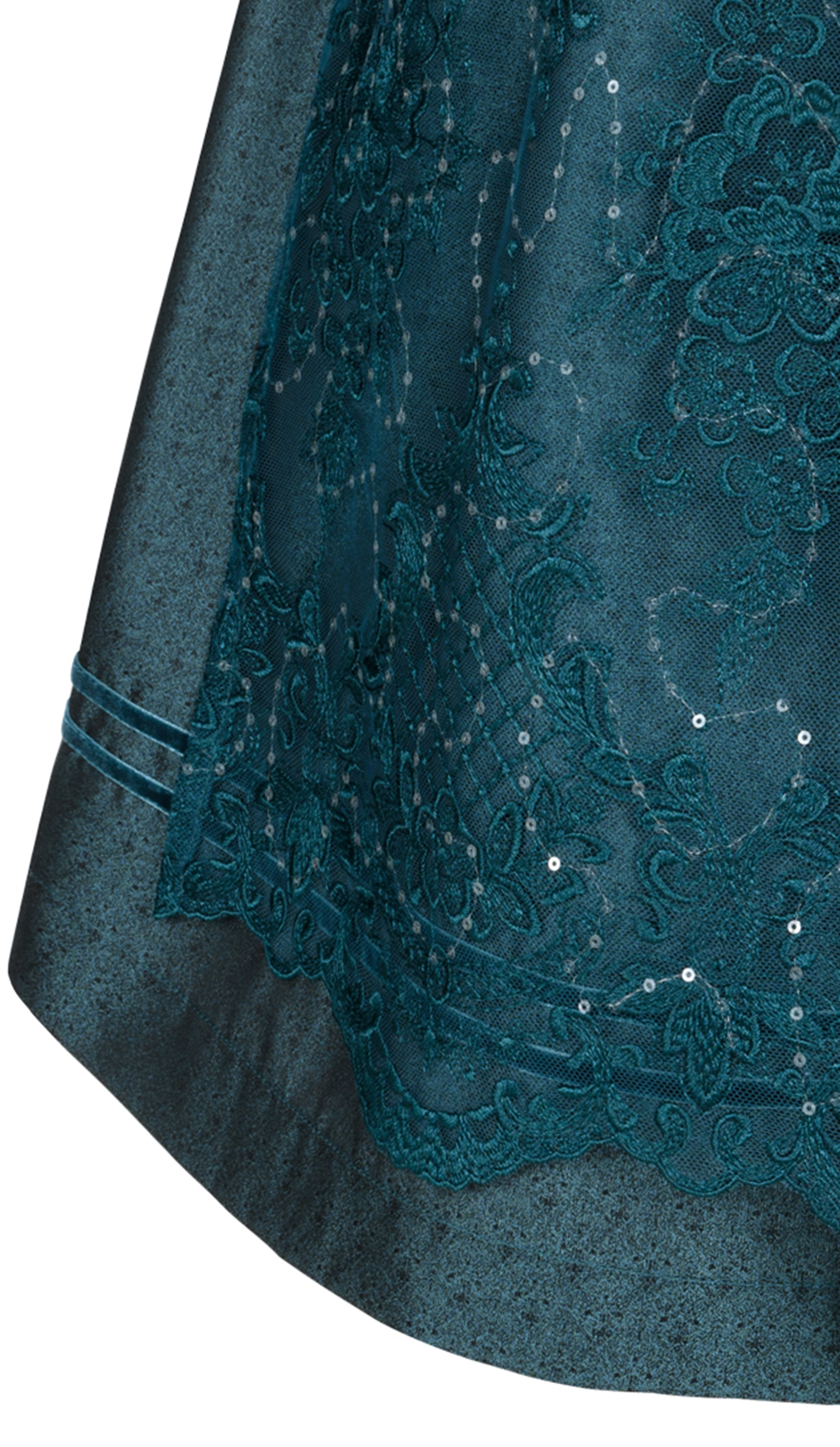 Midi Dirndl Kerala in Ozeanblau von Nübler