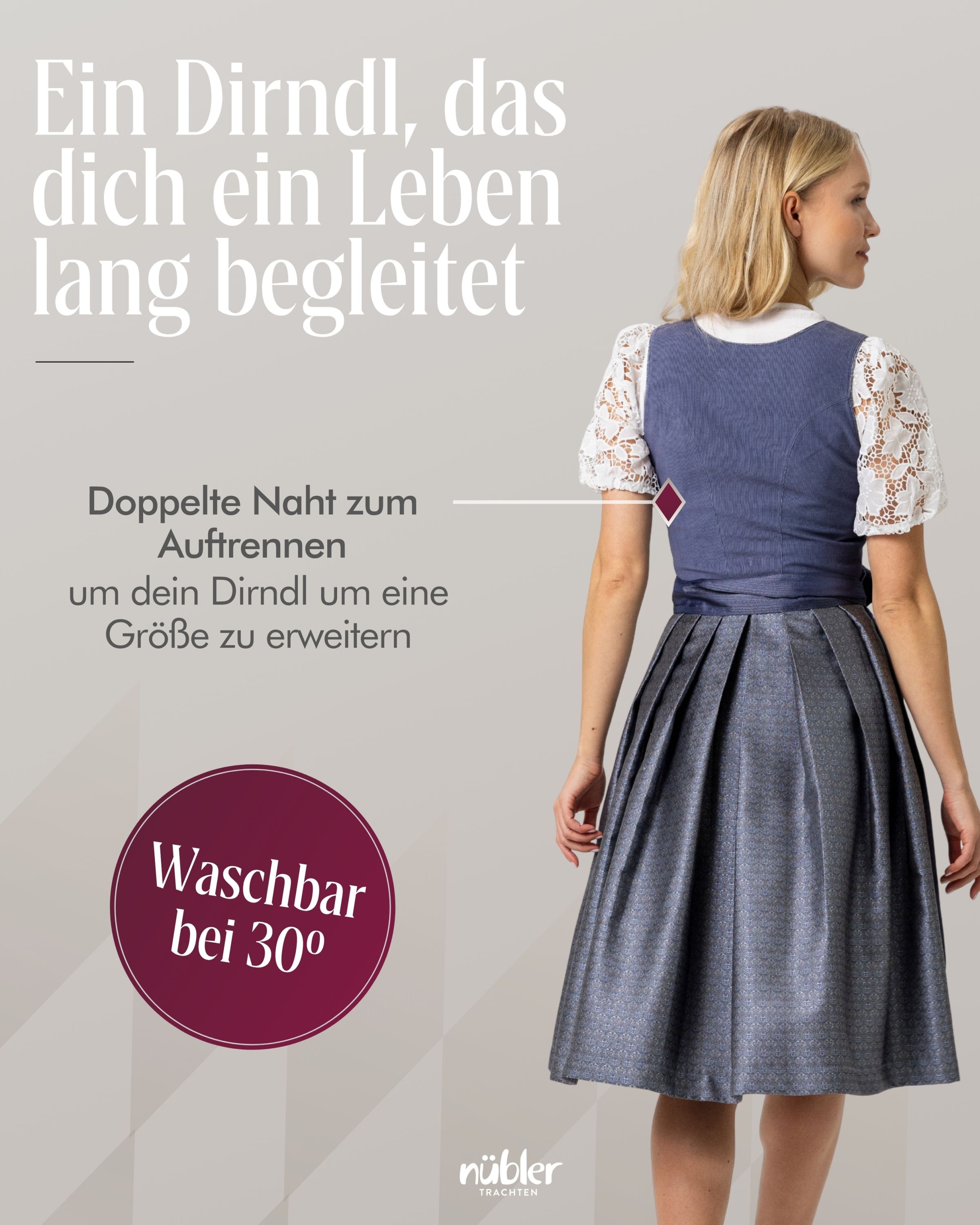 Mini Dirndl Kaja in Blau von Nübler