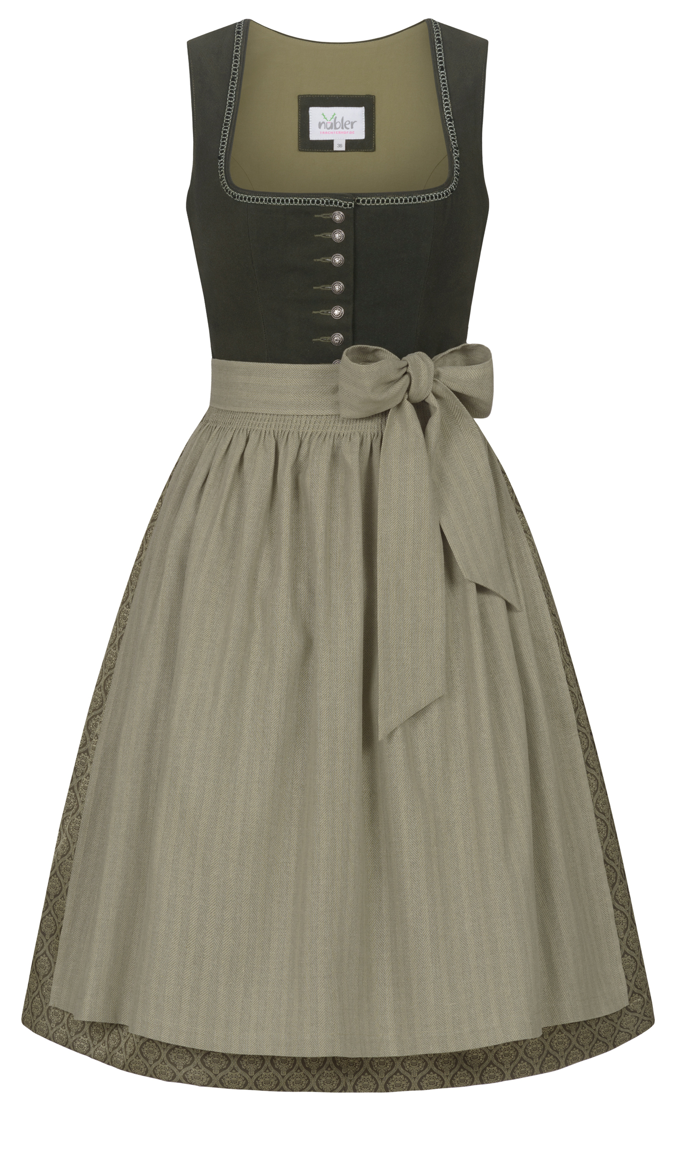 Midi Dirndl Feli in Dunkelgrün von Nübler Midi Dirndl Feli in Dunkelgrün von Nübler