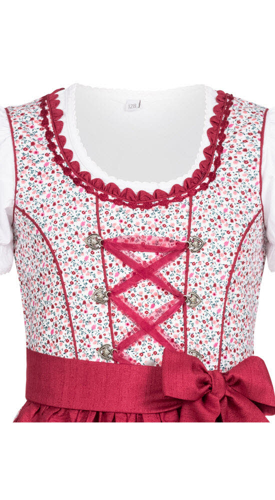 Kinderdirndl 3-teilig Doris in Beere von Nübler Größe 86