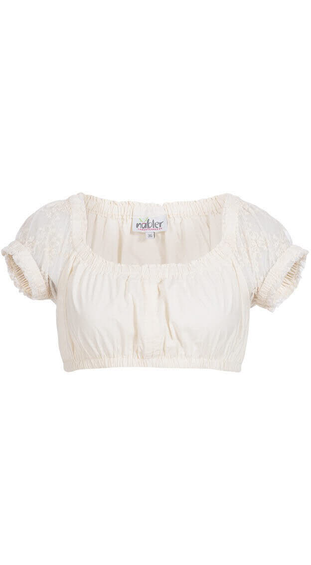 Dirndlbluse Kurzarm Sofia in Creme von Nübler