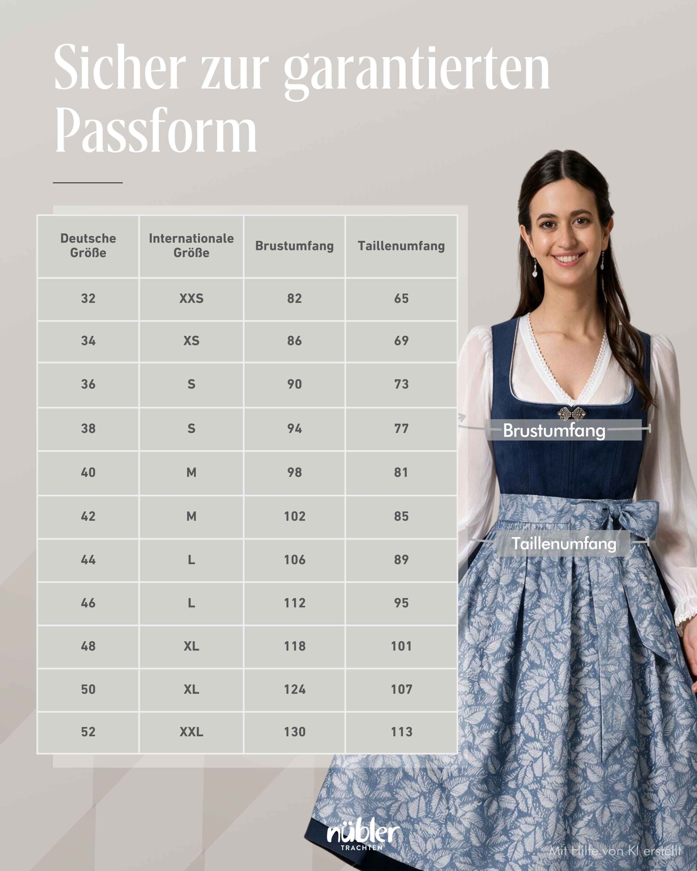 Midi Dirndl Gemma in Blau von Nübler