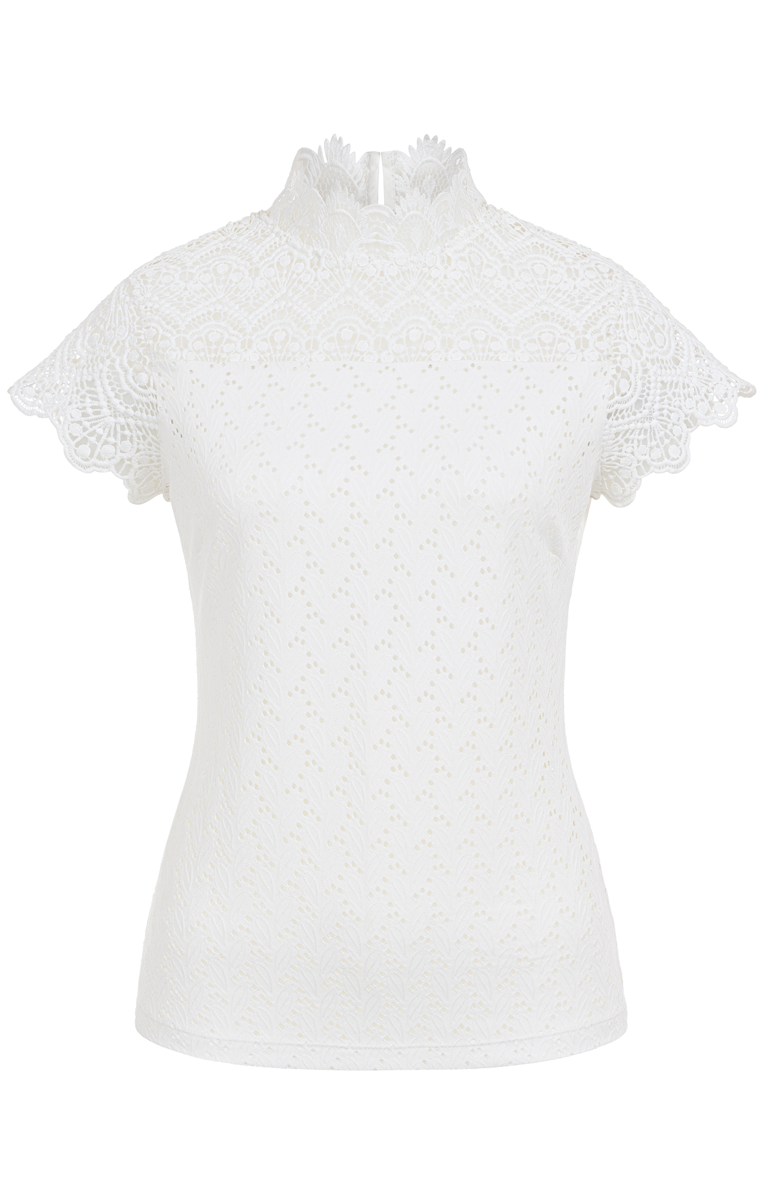 Trachtenshirt Bjelle Offwhite mit Spitze