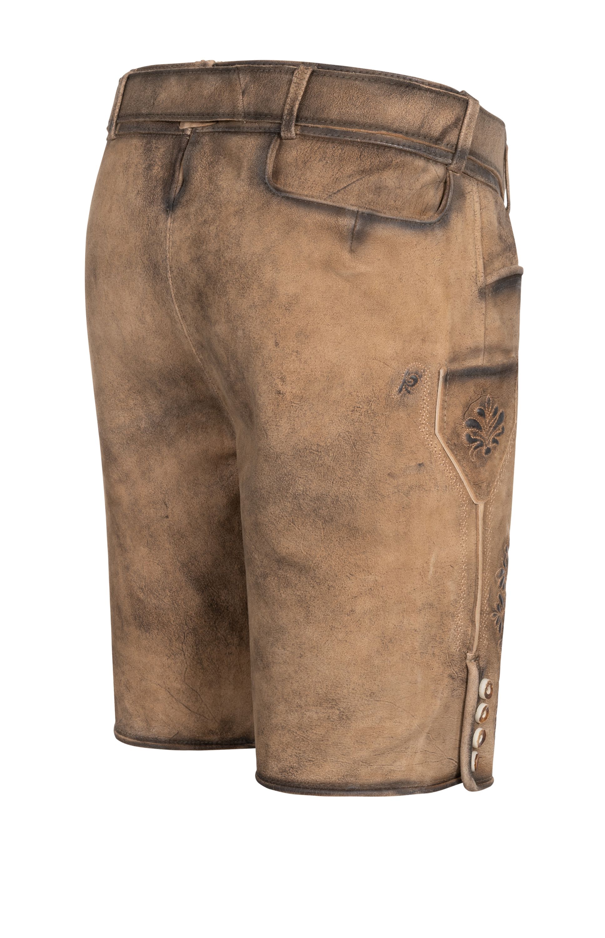 Lederhose Isar kurz Latz in Desert Sand
