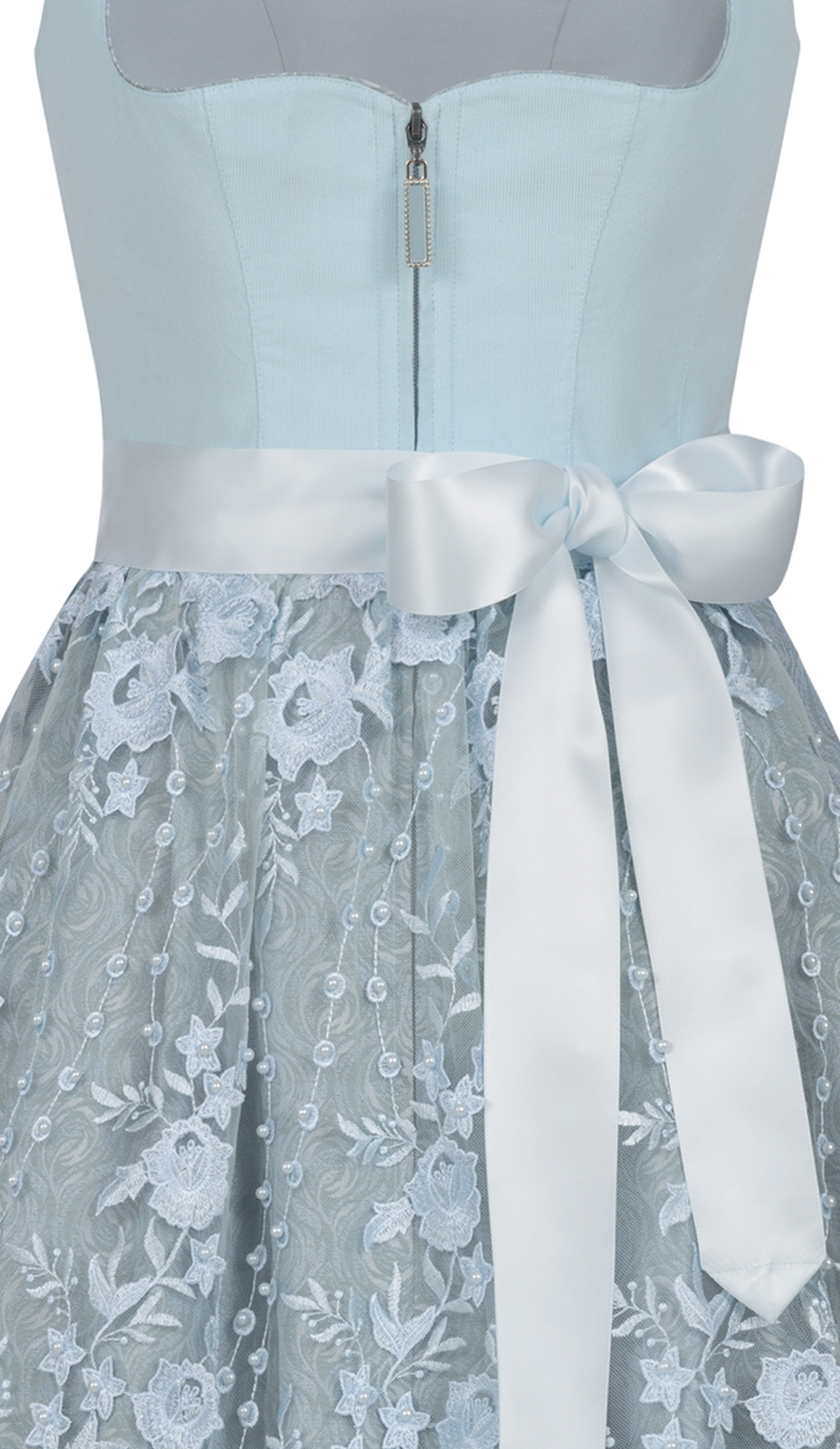 Mini Dirndl Garbine in Hellblau von Nübler